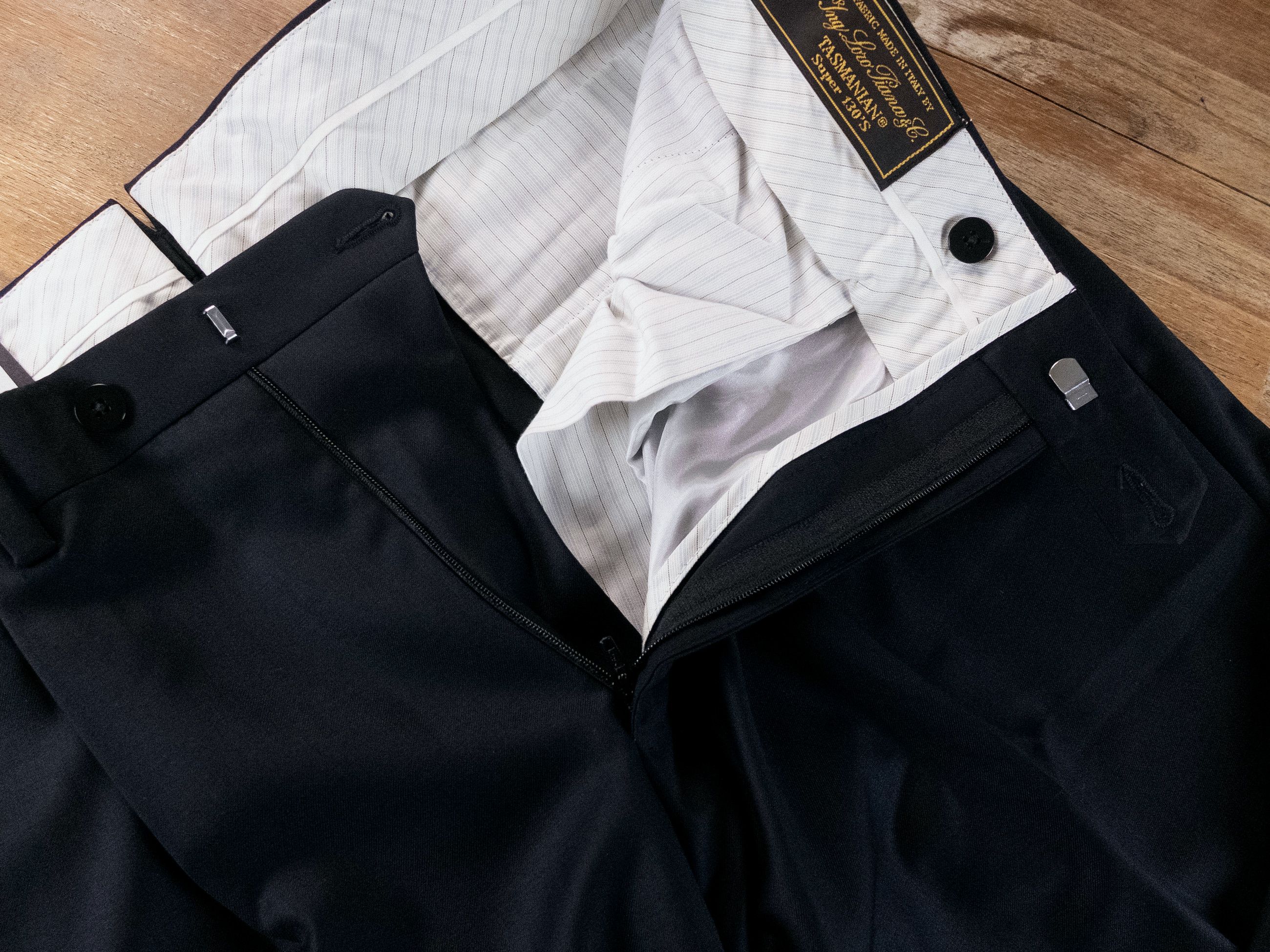 Caruso CARUSO navy blue wool dress pants trousers 34 / 50 Size US 34 / EU 50 - 3 Thumbnail