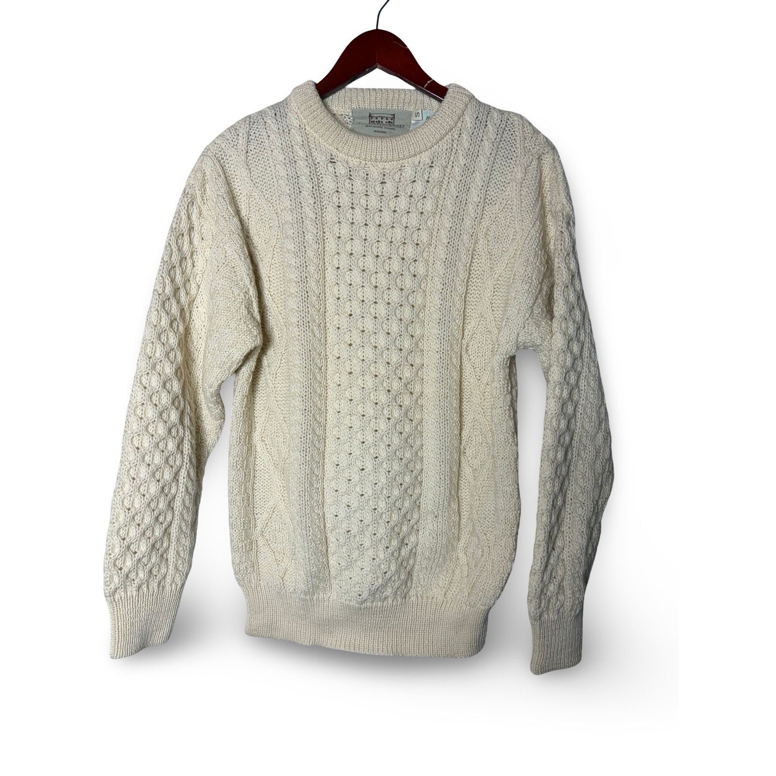 Aran Crafts Vintage Aran cream fisherman crewneck 100% wool sweater sz S Size US S / EU 44-46 / 1 - 1 Thumbnail