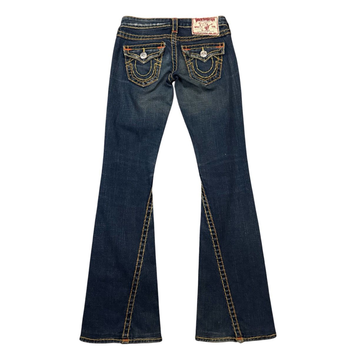 True Religion 🔥🇺🇸 Flared Sick True Religion Orange Archives y2k Denim Size US 29 - 2 Thumbnail