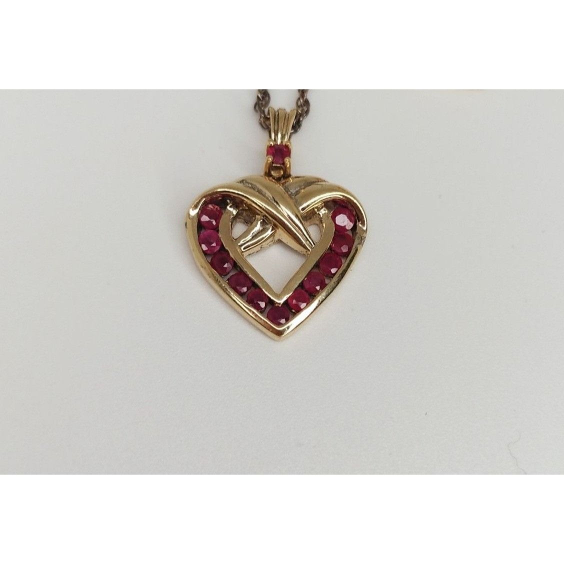 Vintage Danbury Mint Vermeil Necklace Genuine Ruby 14k Gold / Sterli Size ONE SIZE - 12 Thumbnail