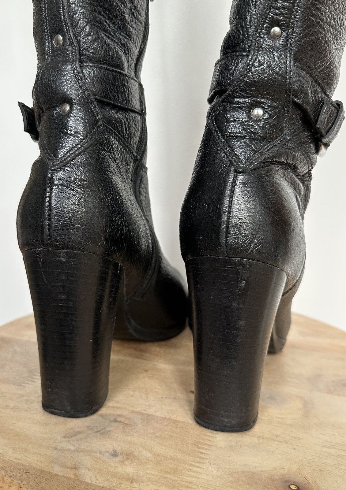 Prada Prada black glitter leather boots metal logo size EU 39 Size US 8 / IT 38 - 9 Thumbnail