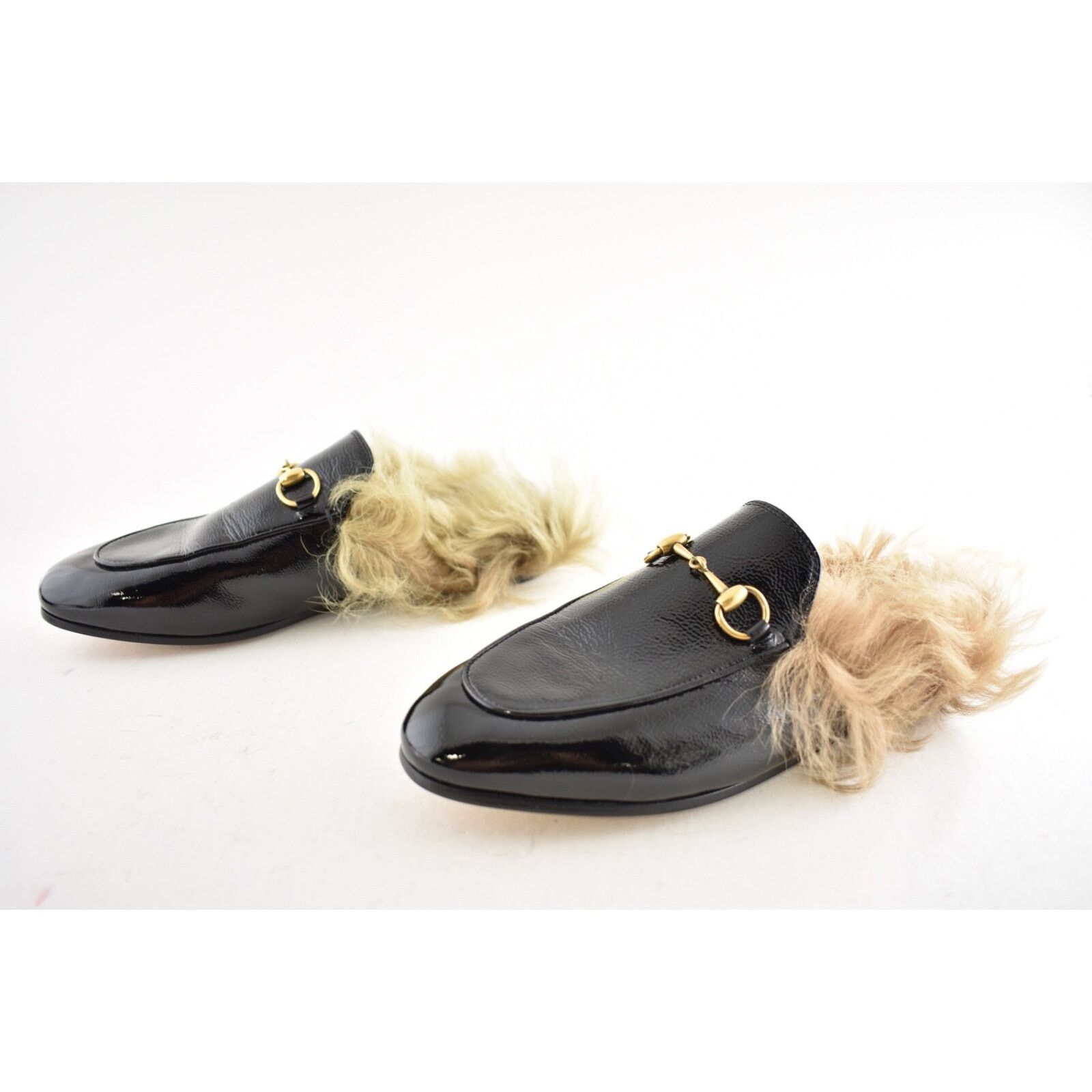 Gucci Gucci Princetown Black Patent Leather Fur Loafer Slide Slip Size US 6 / IT 36 - 10 Thumbnail