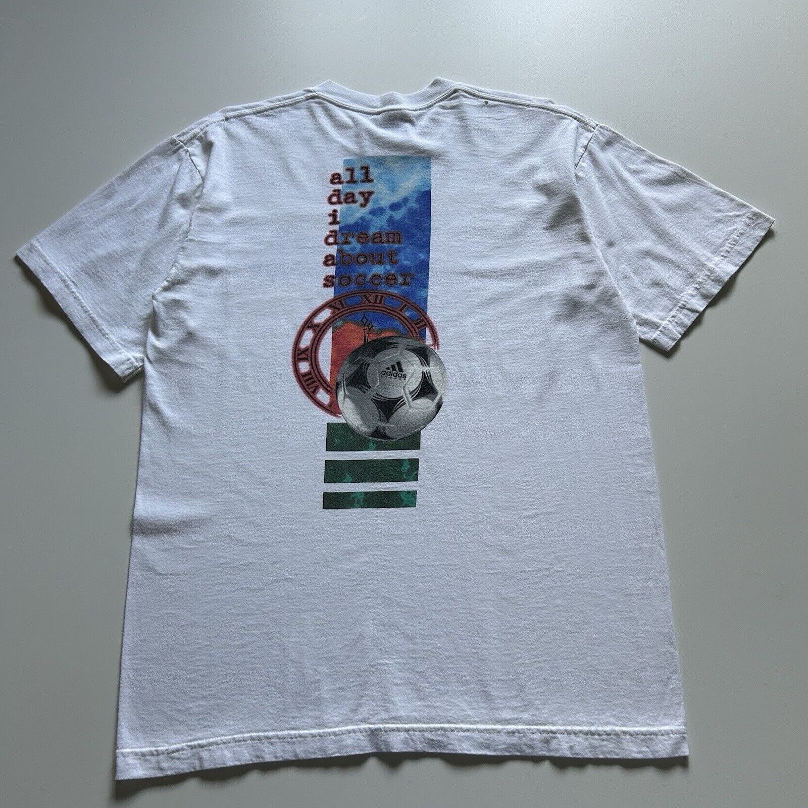 Adidas Vintage Y2K Adidas Soccer T Shirt Medium White Art Graphic Size US M / EU 48-50 / 2 - 4 Thumbnail