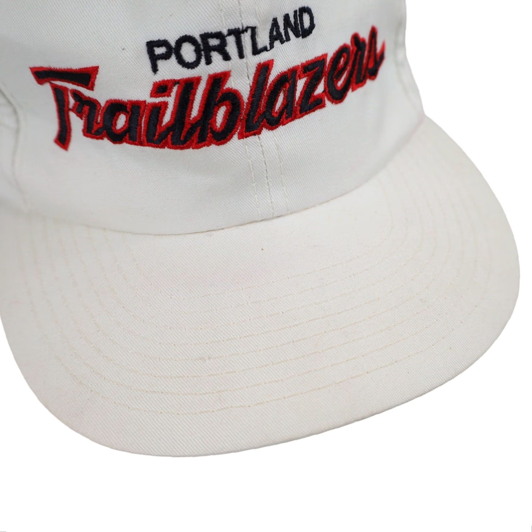 Sports Specialties VTG Sport Specialties Portland Trailblazers Twill Script Spellout Snapback Hat Men One Size White Size ONE SIZE - 3 Thumbnail