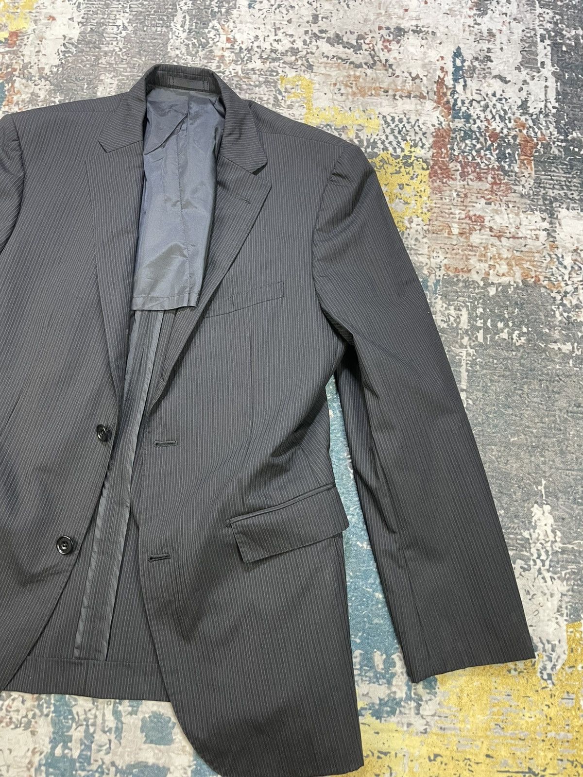 Burberry Burberry Black Label Pinstripes Notch Lapel Blazer Size 40L - 5 Thumbnail