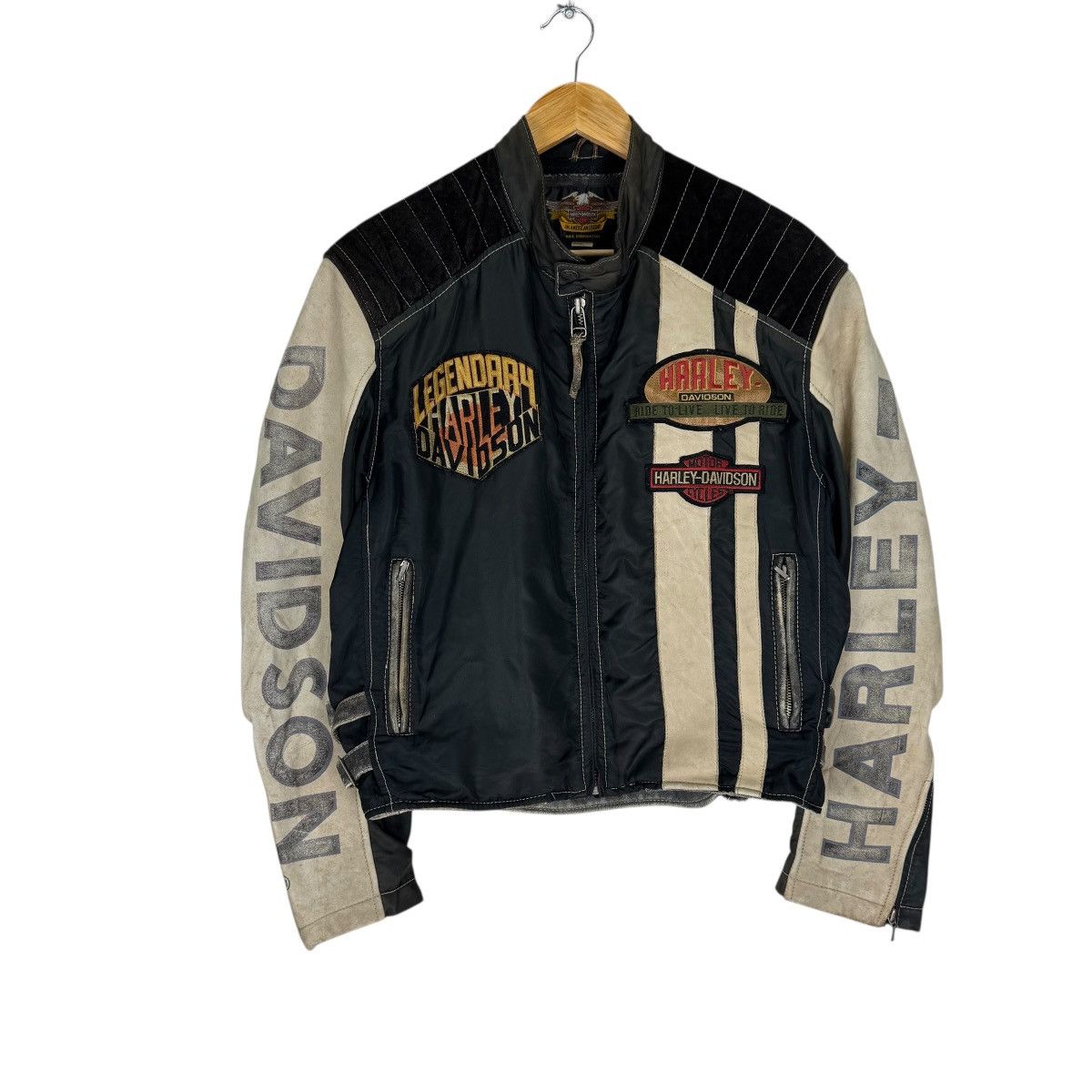 Harley Davidson ☀️HARLEY DAVIDSON BUKERS LEATHER PART JACKET Size US L / EU 52-54 / 3 - 1 Thumbnail