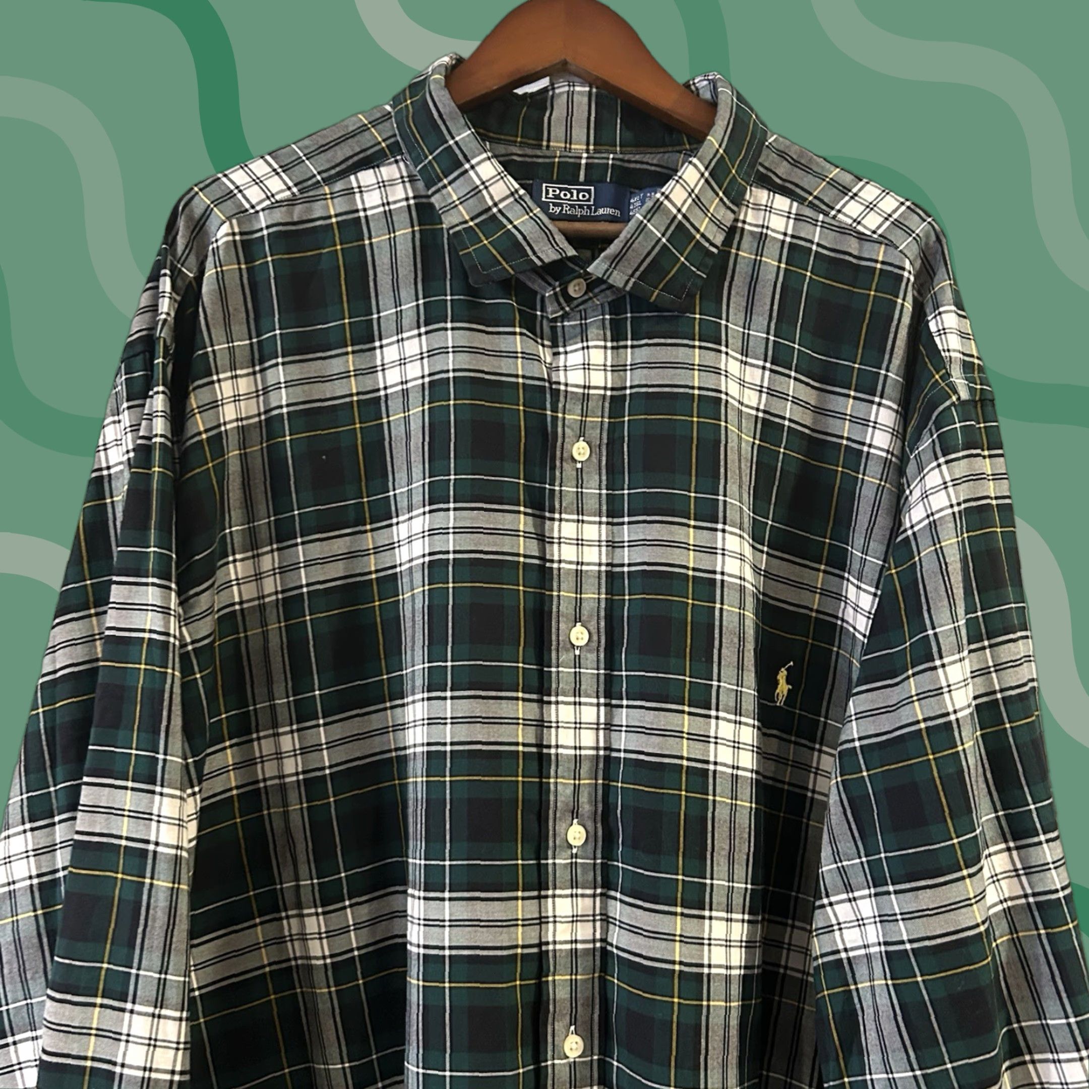 Polo Ralph Lauren Polo Ralph Lauren Performance Plaid Shirt Mens 4XLT Green Flannel Button-Up Shirt Long Sleeve Casual Size US XXL / EU 58 / 5 - 1 Thumbnail