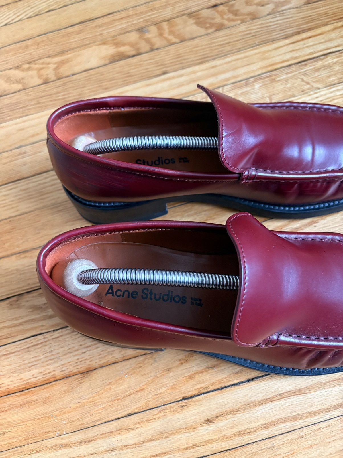 Acne Studios Acne Studios Leather Loafers (Maroon) Size US 8 / EU 41 - 6 Thumbnail