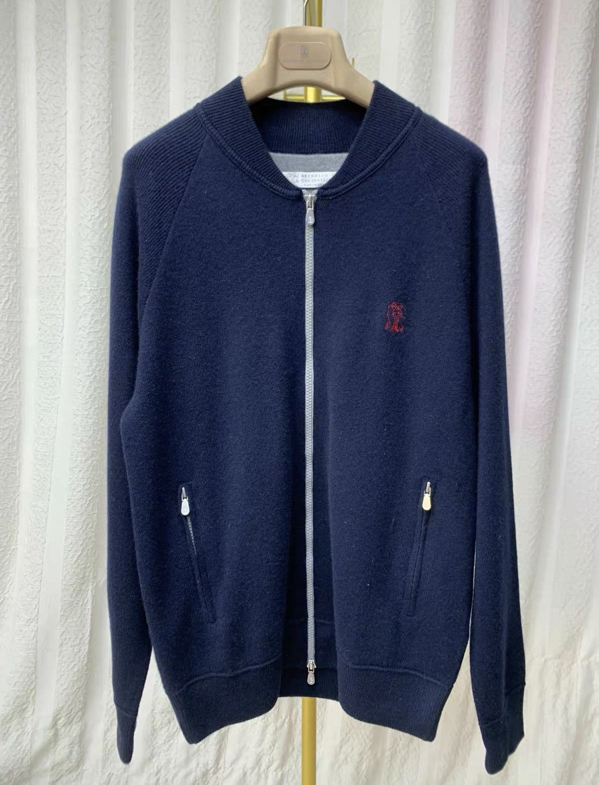 Brunello Cucinelli BRUNELLO CUCINELLI Baseball Collar Cashmere Sweater Jacket Size US XL / EU 56 / 4 - 1 Thumbnail
