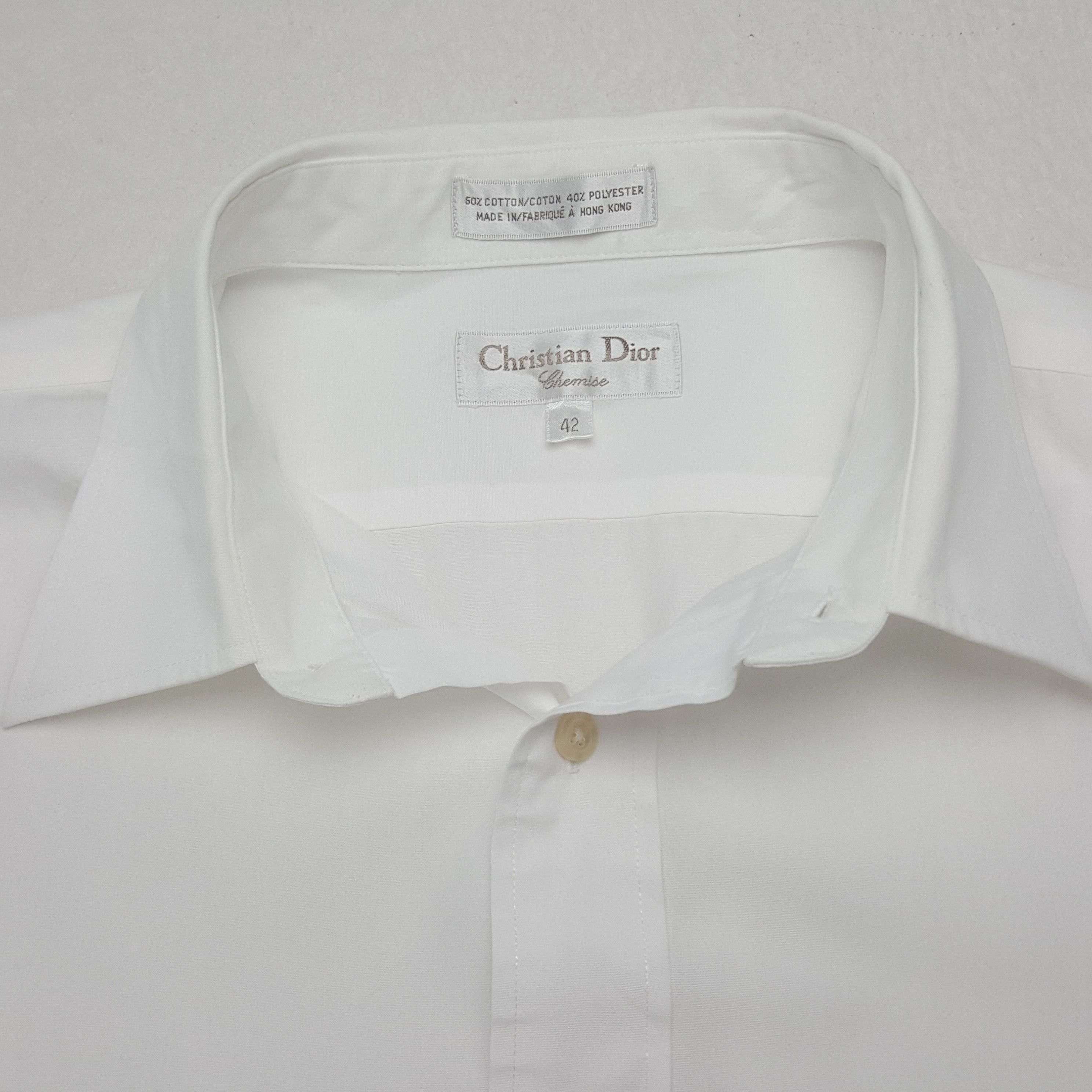 Christian Dior Monsieur Vintage Christian Dior Designer Plain Shirt Button Up RR21 Size US XL / EU 56 / 4 - 4 Thumbnail