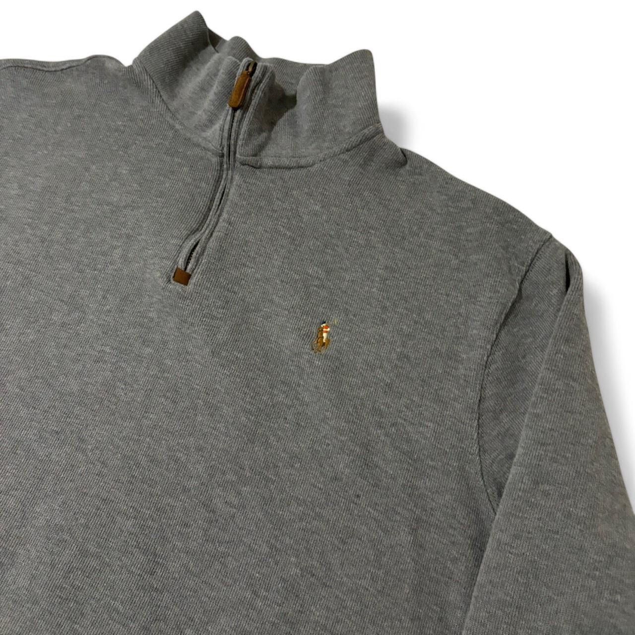 Polo Ralph Lauren × Vintage Polo Ralph Lauren Grey Quarter Zip Boxy Sweater Size US XXL / EU 58 / 5 - 2 Thumbnail