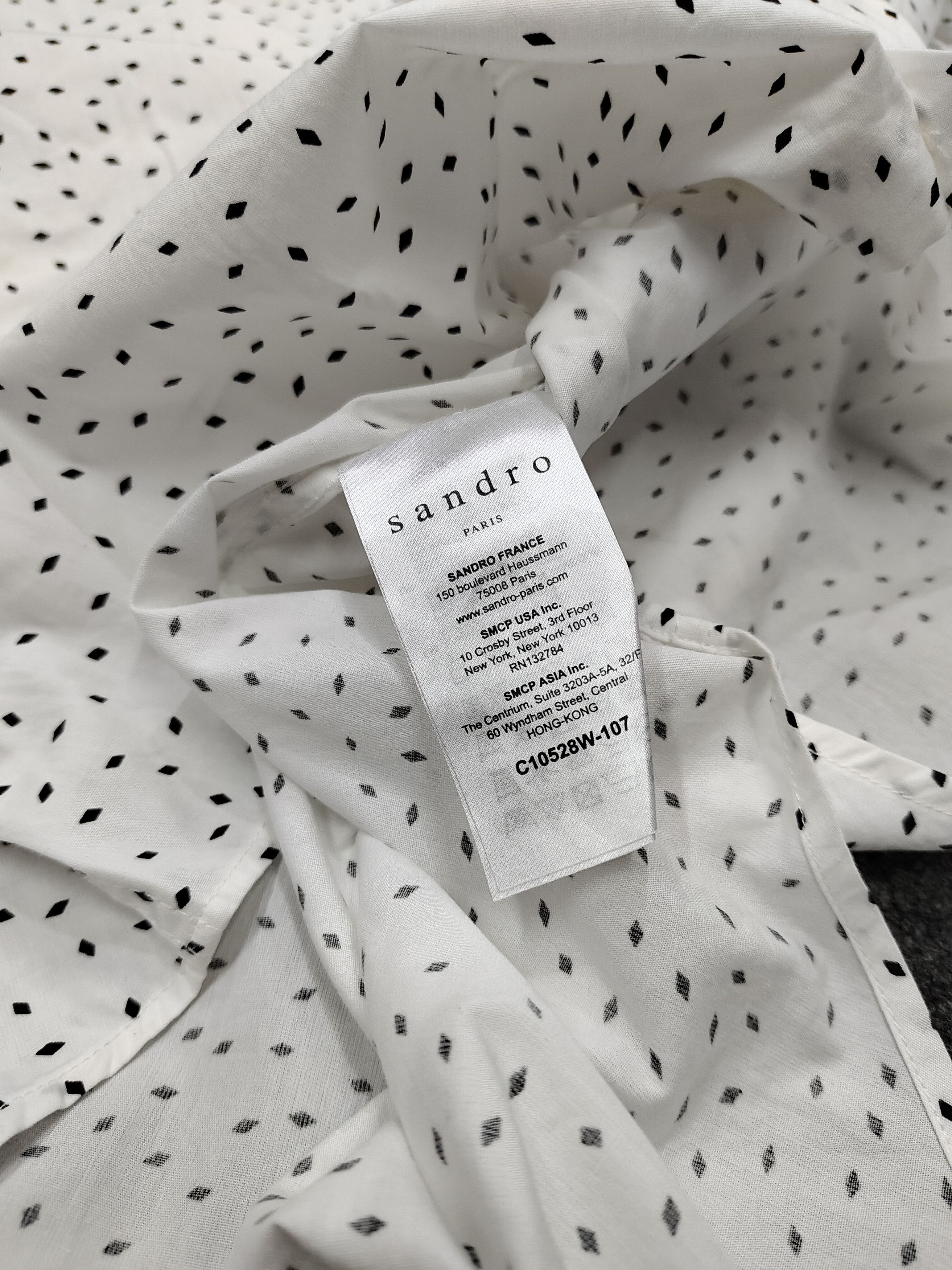 Sandro Sandro Paris- Micro Diamond Confetti Print Button Up Shirt Size US L / EU 52-54 / 3 - 6 Thumbnail