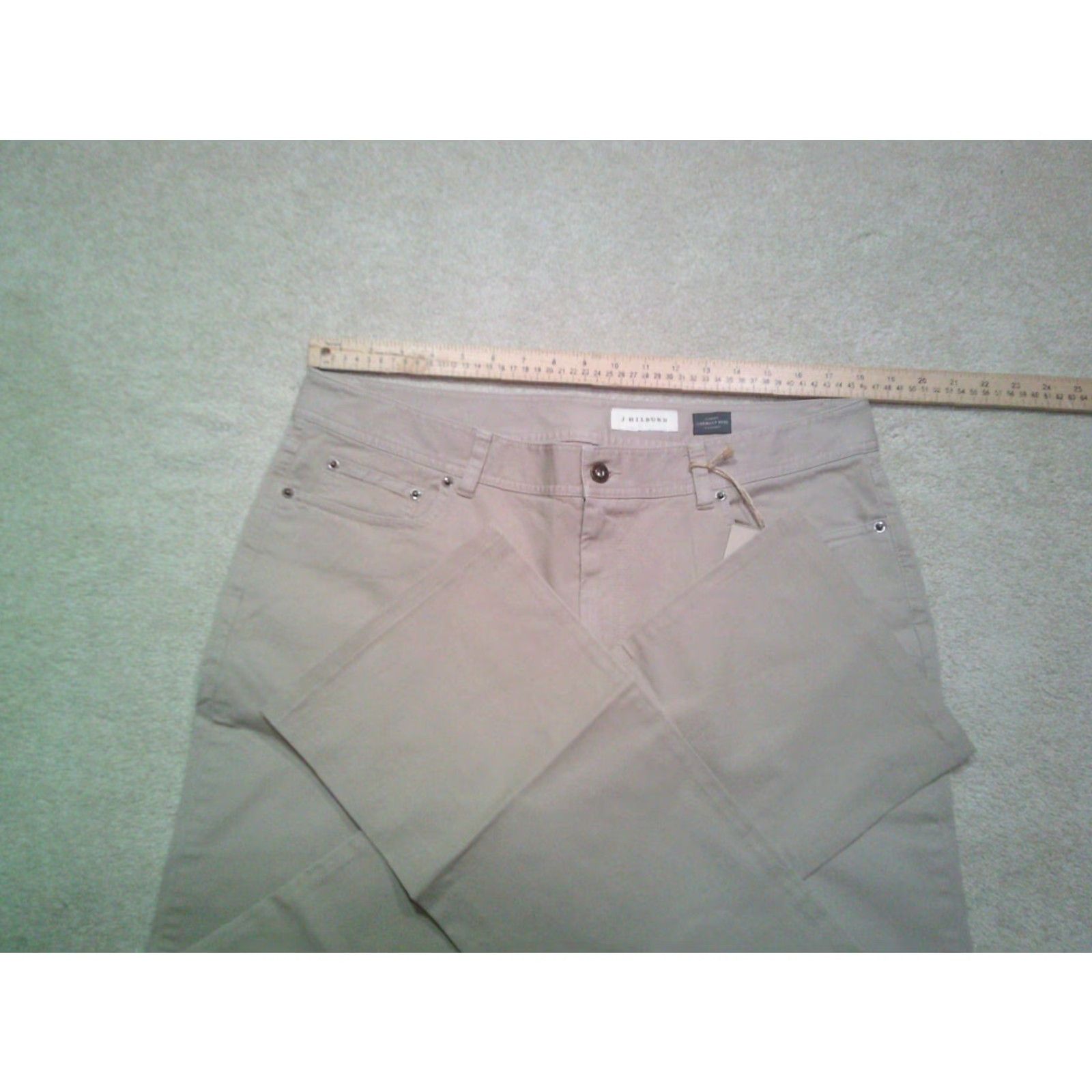 Vintage New J Hilburn Pants Mens 36x34 Beige Oatmeal Brushed Twill 5 Pocket Stretch Size US 36 / EU 52 - 6 Thumbnail