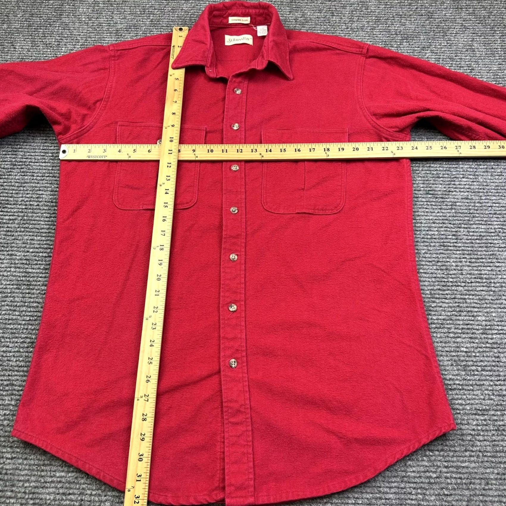Vintage VINTAGE St Johns Bay Chamois Cloth Heavyweight Button Up Shirt USA Made Mens XLT Red Cotton Chamois Button-Up Pockets Outdoor 90s Mens Size US XL / EU 56 / 4 - 4 Thumbnail