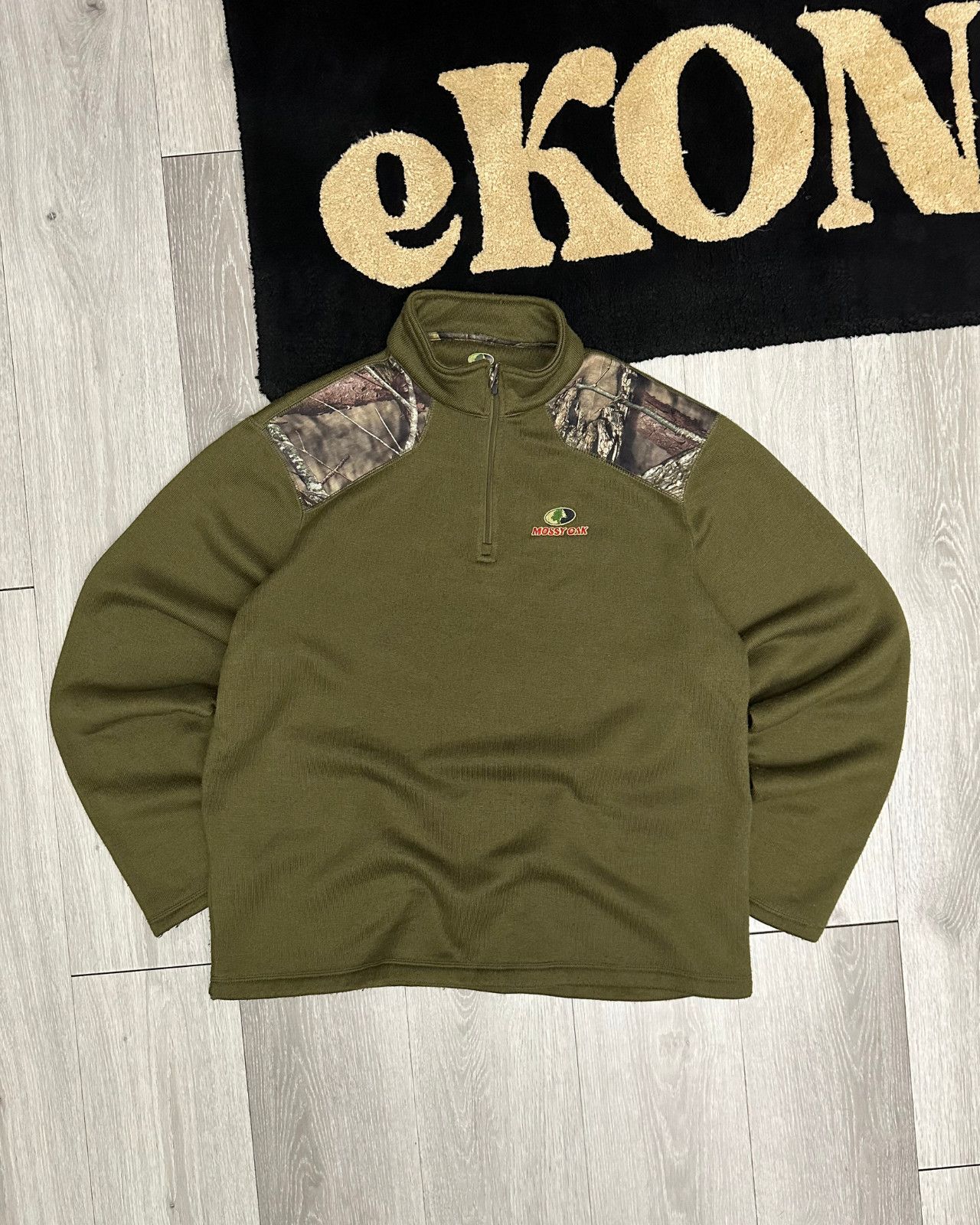 Mossy Oaks Mossy Oak Boxy 1/4 Zip Olive Green/Camo Sweatshirt Size XL Size US XL / EU 56 / 4 - 1 Thumbnail