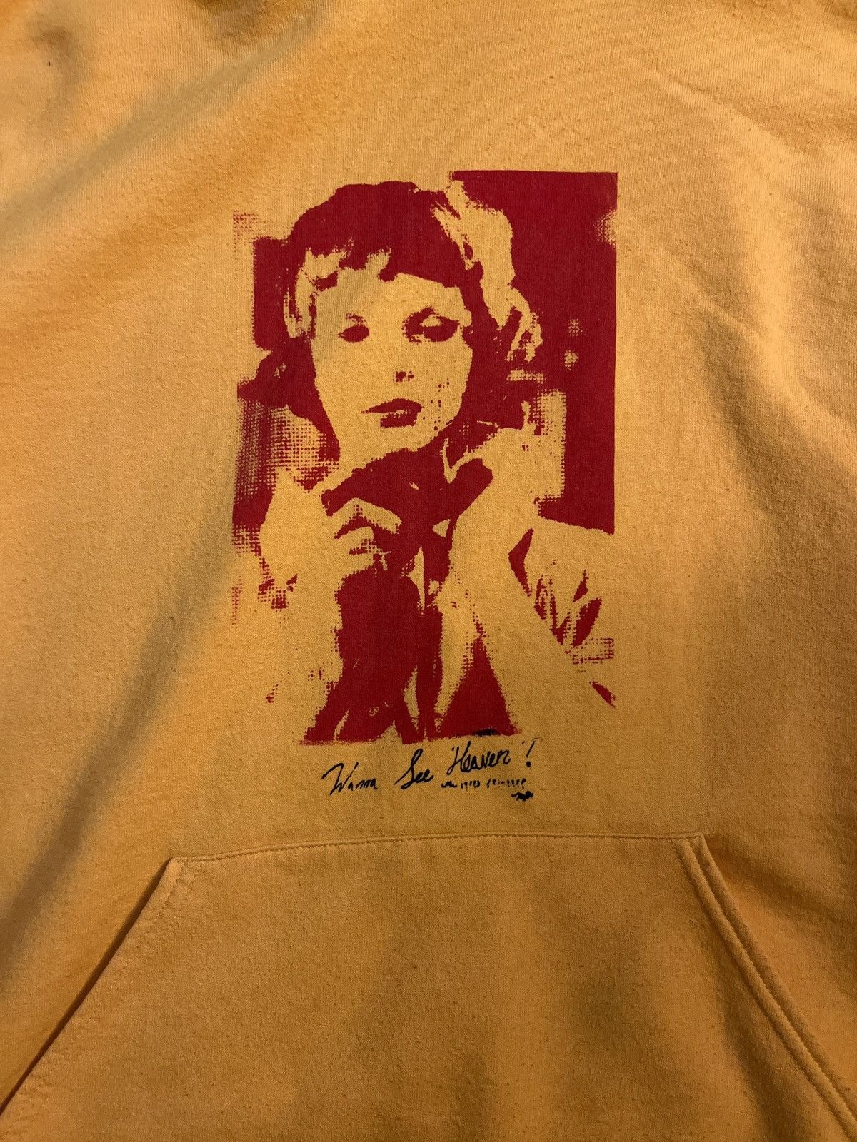 image of Hysteric Glamour x Junya Watanabe Wanna See Heaven Hoodie in Yellow, Men's (Size Large)