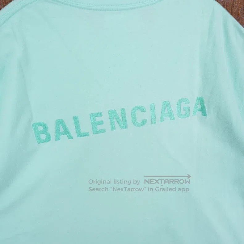 Balenciaga Balenciaga Mint green embroidered logo short-sleeve T-shir Size US M / EU 48-50 / 2 - 5 Thumbnail