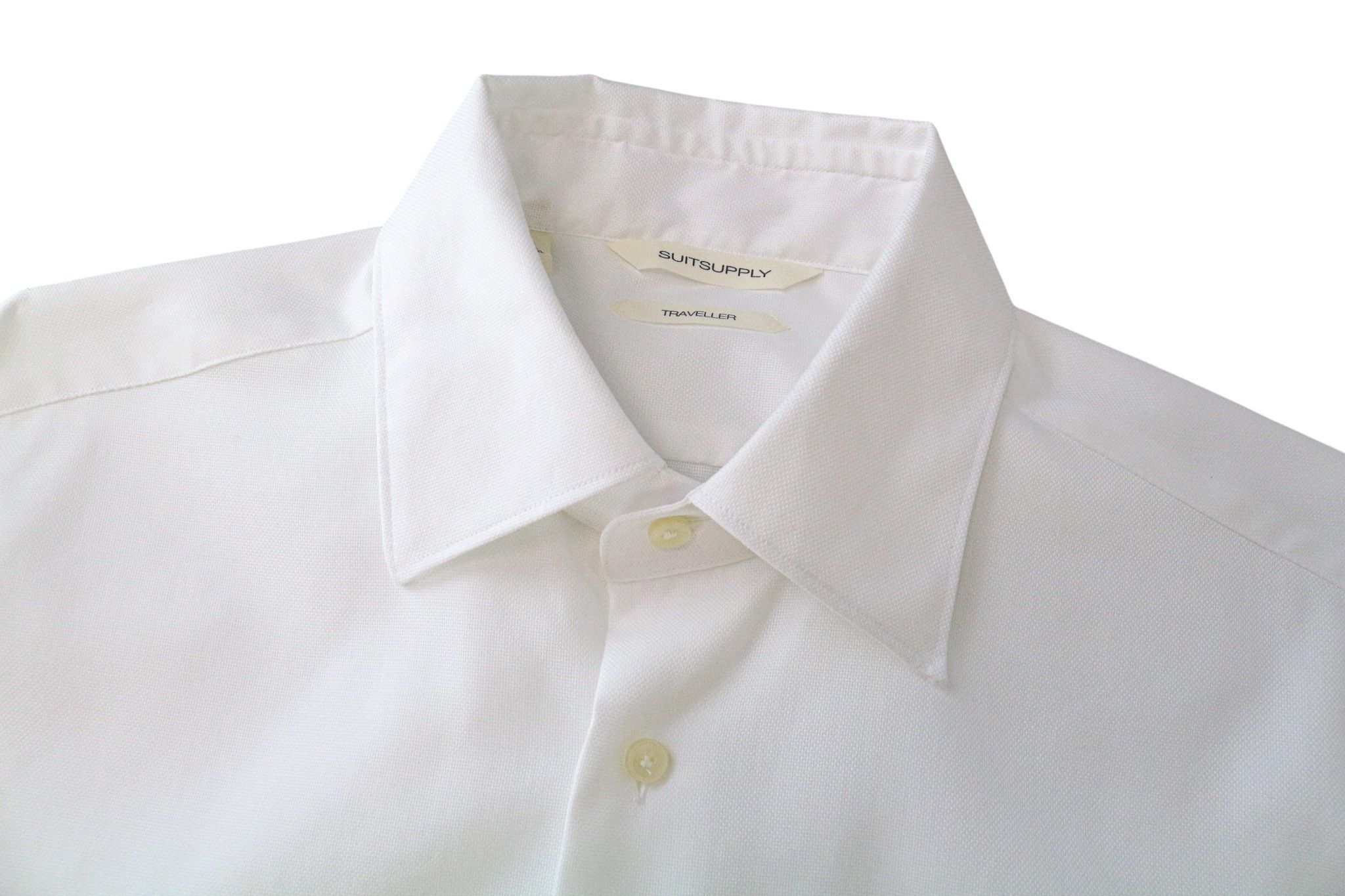 Suitsupply TRAVELLER 39L/15 1/2L Slim White Cotton Shirt 79408 Size US M / EU 48-50 / 2 - 4 Thumbnail