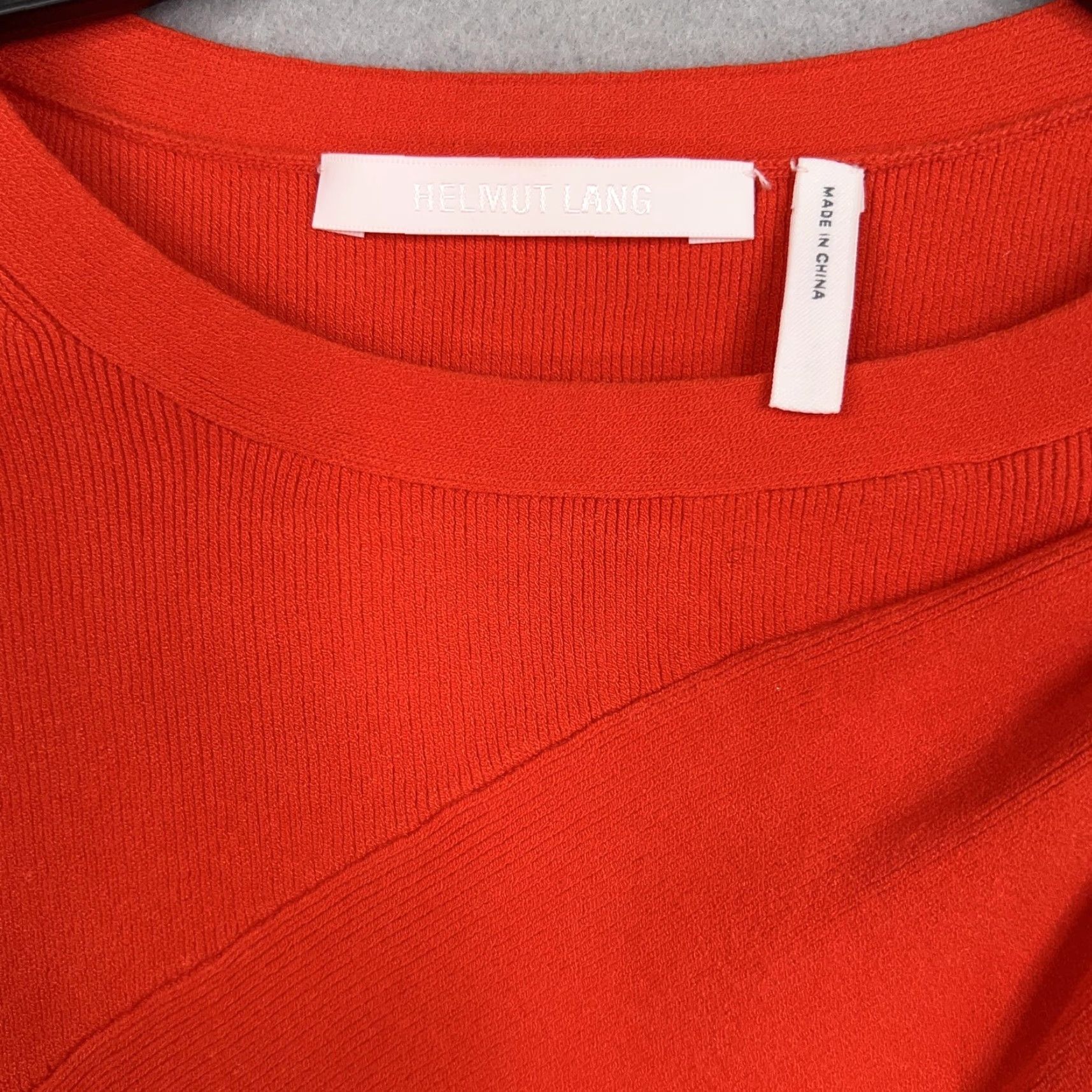 Helmut Lang HELMUT LANG Dress Womens XS Red Asymmetrical Hem Midi Cocktail Party Minimal T-Shirt Dress Women Womens XS Red Capsule Holiday Mens Womens Size XS / US 0-2 / IT 36-38 - 4 Thumbnail