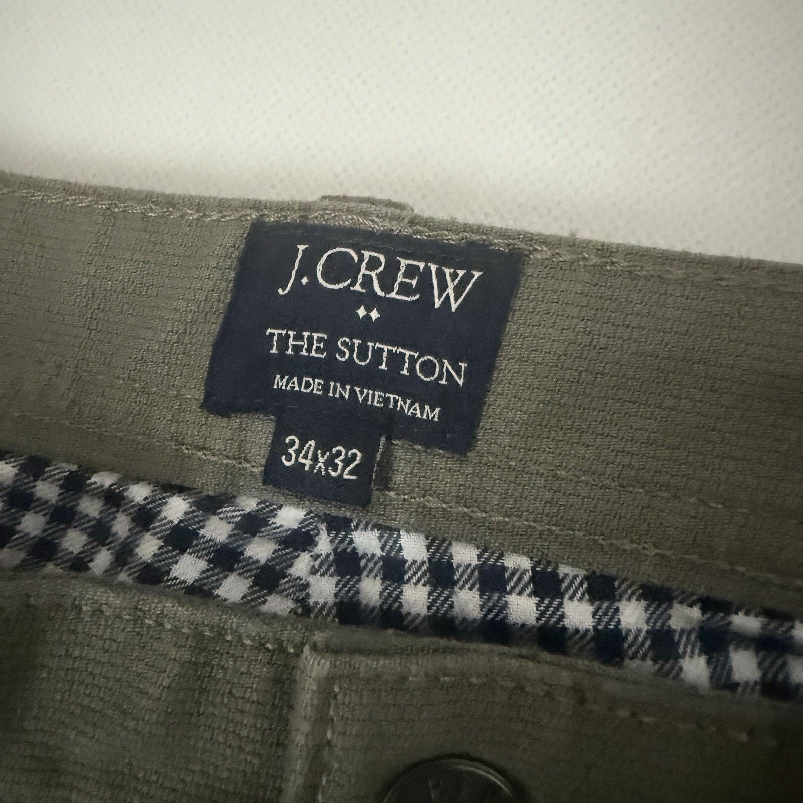 J.Crew J.Crew Sutton Olive Bedford Cord Gingham Flannel Lined Pants Size US 34 / EU 50 - 3 Thumbnail