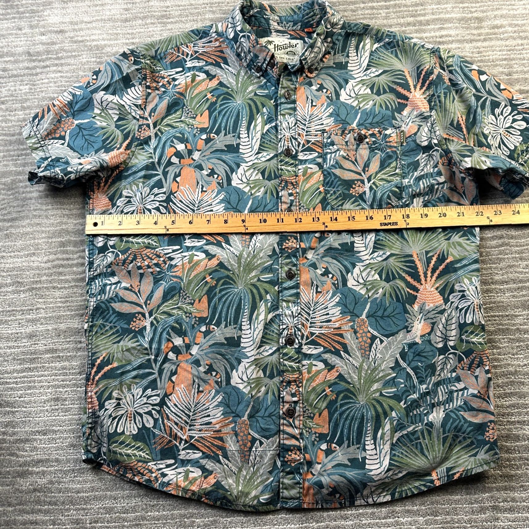 Howler Brothers Howler Brothers Shirt Mens Medium Green All Over Print Mansfield Button Up Western Size US M / EU 48-50 / 2 - 7 Thumbnail