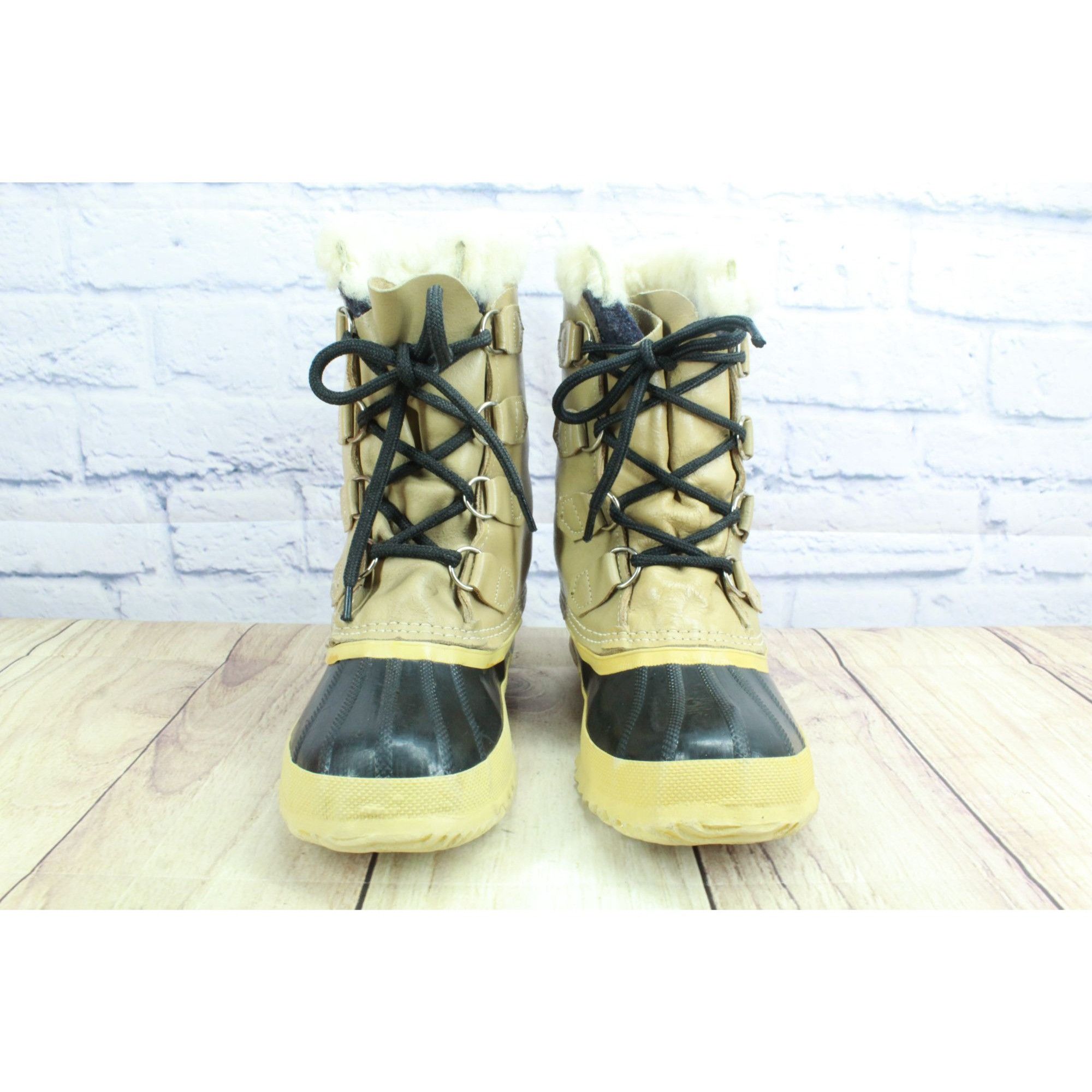 SOREL Sorel Manitou Shearling Winter Boots Cream Leather Size 5 Size US 5 / IT 35 - 5 Thumbnail