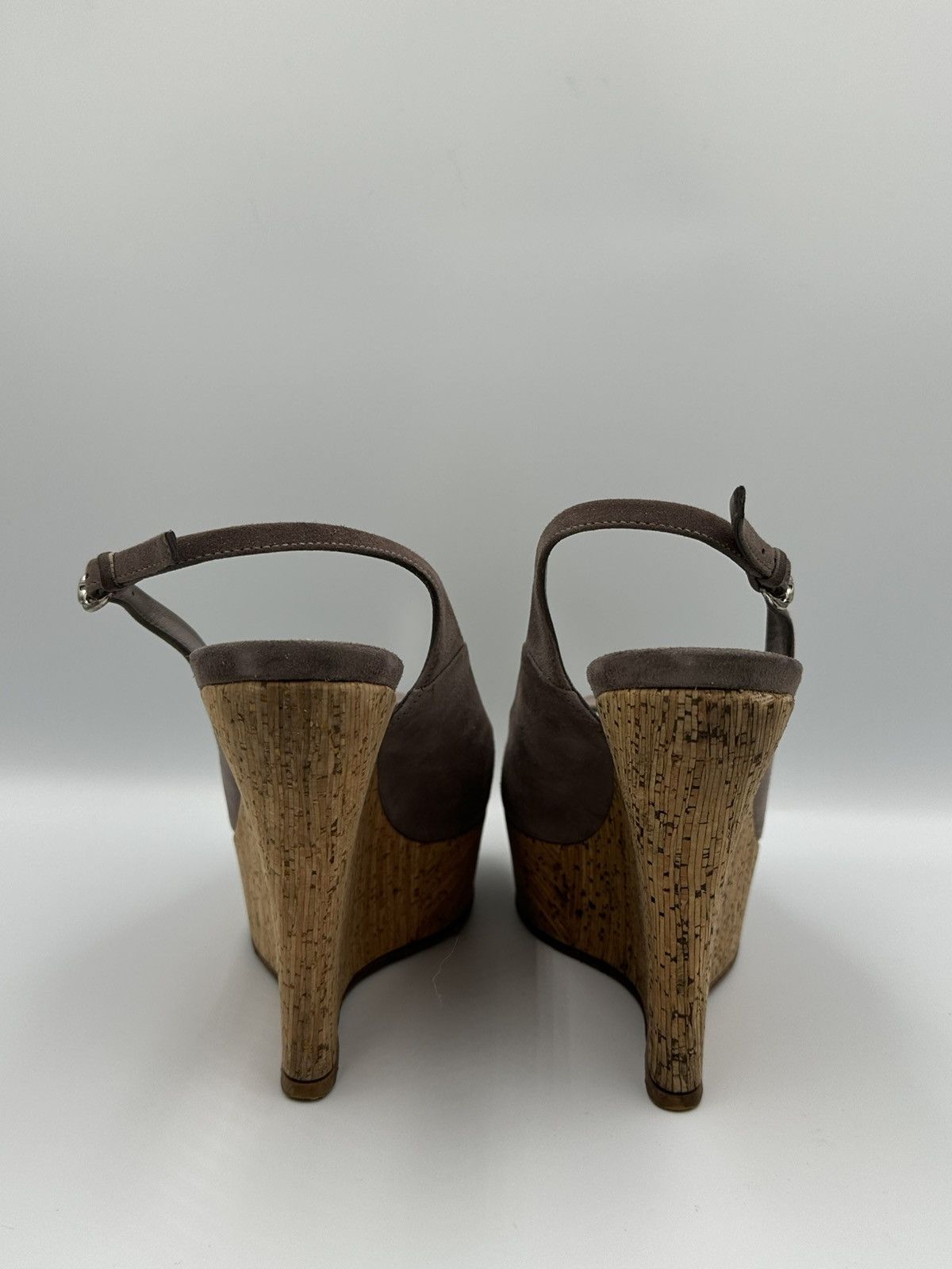 Gucci Gucci suede open toe wedge sandals with box Size US 5.5 / IT 35.5 - 7 Thumbnail