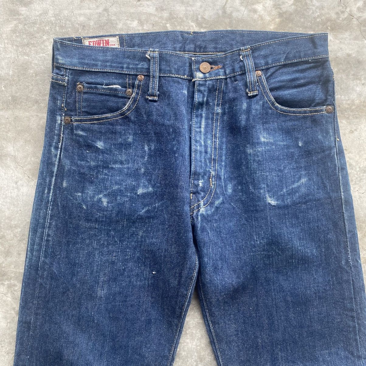 If Six Was Nine × Issey Miyake × Le Grande Bleu (L.G.B.) Vintage 80's Edwin Blue Jeans Mud Wash w31 Size US 31 - 2 Thumbnail