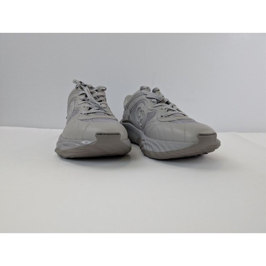 Gucci o1rshd1 Leather Ripple Low Top Sneaker in Grey Size US 12.5 / EU 45-46 - 6 Thumbnail