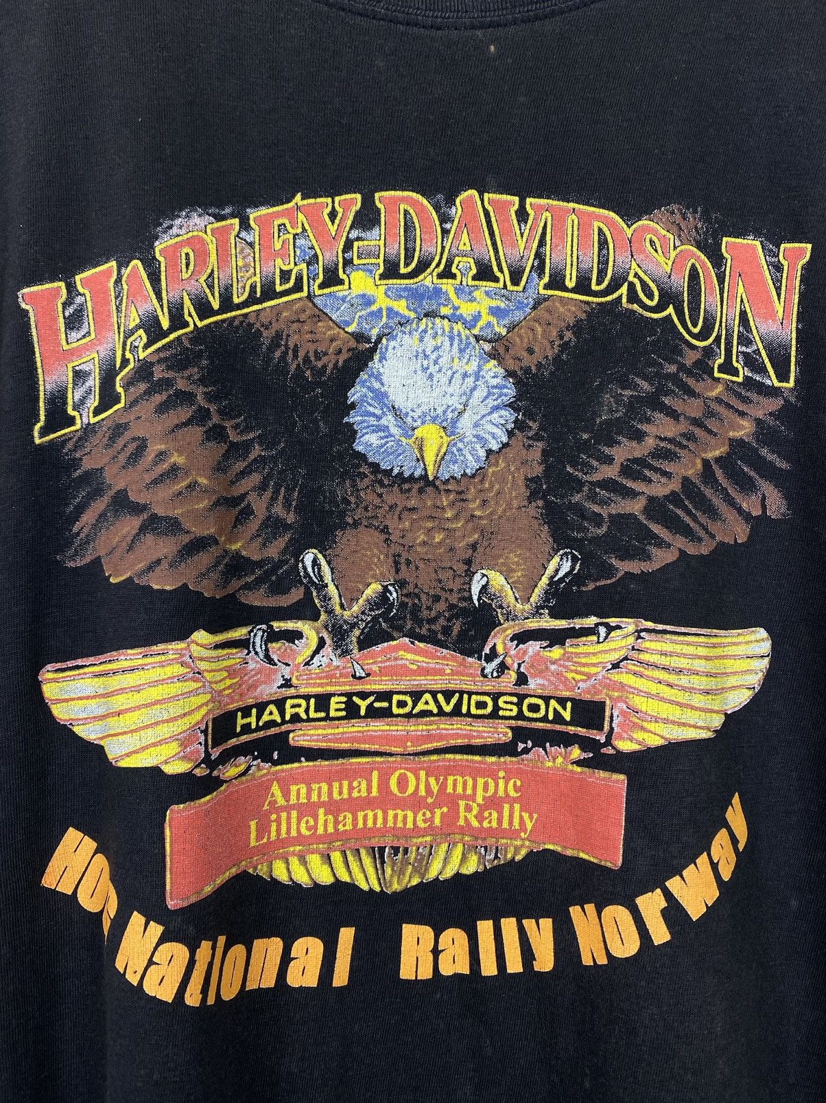 Vintage Vintage Harley Davidson Faded Distressed T-Shirt Sz XL Black Size US XL / EU 56 / 4 - 3 Thumbnail