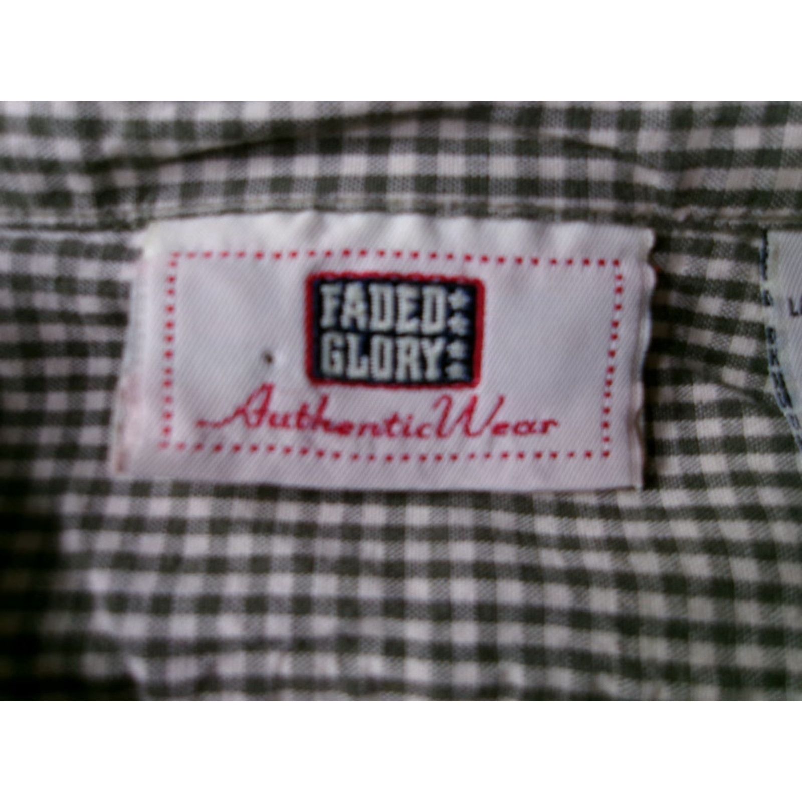 Faded Glory Faded Glory Shirt Womens XL Short Sleeve Button Up Gingham Green Cotton Relaxed Size XL / US 12-14 / IT 48-50 - 6 Thumbnail