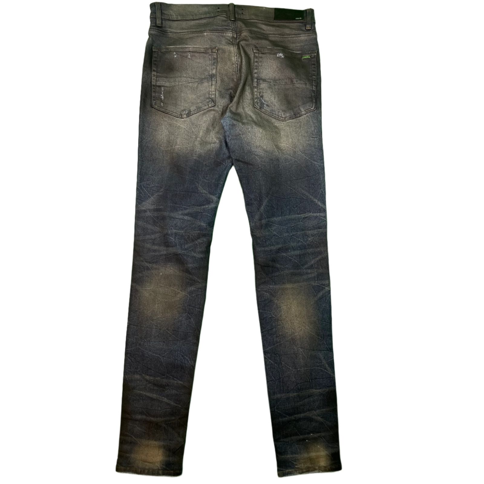 Amiri Amiri MX1 Wax White Wool Patch Blue Jeans Size US 34 / EU 50 - 2 Thumbnail