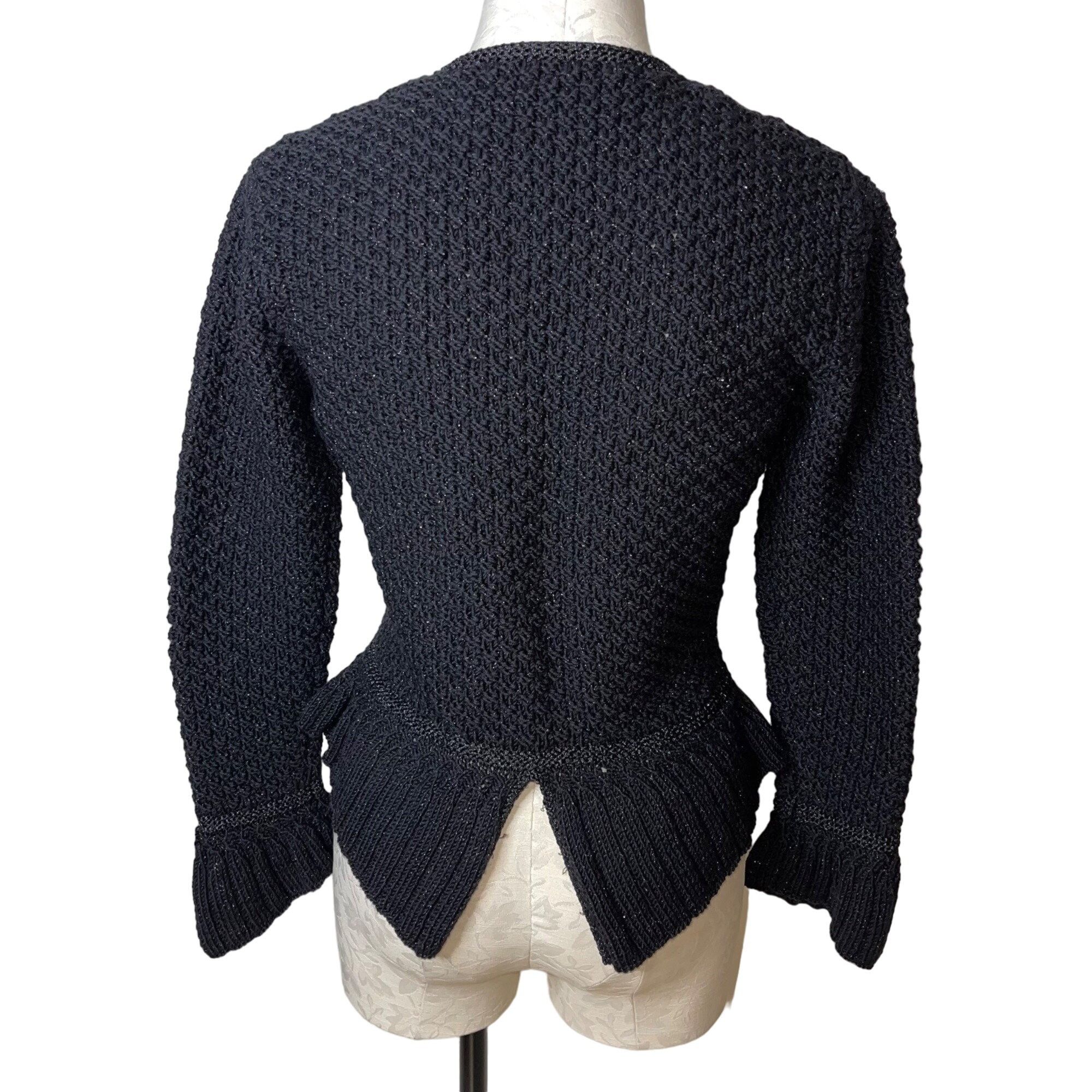 Vintage Vintage Womens Sweater Size Small Black Cardigan Size S / US 4 / IT 40 - 2 Thumbnail