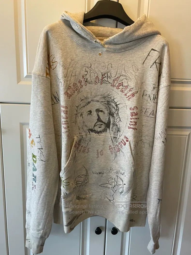 Saint Michael Saint Michael Jesus hand-painted graffiti hoodie off-white Size US M / EU 48-50 / 2 - 1 Thumbnail