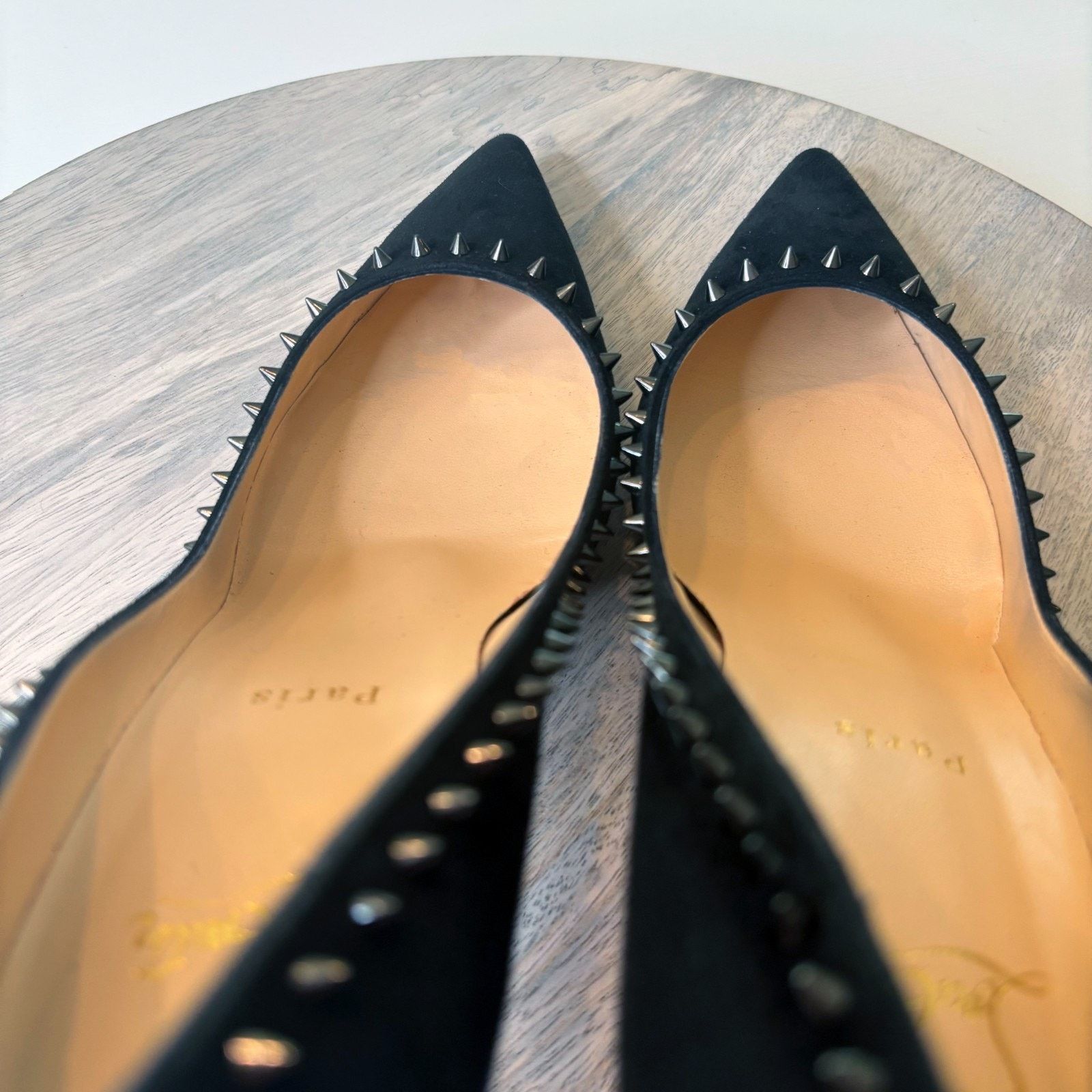 Christian Louboutin Christian Louboutin Follies Black Red Sole Heels Sz 8.5 Size US 8.5 / IT 38.5 - 6 Thumbnail
