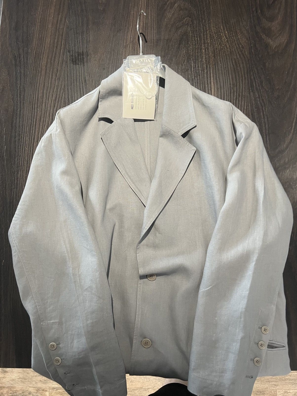 Hed Mayner SS22 greyish blue oversized single breasted jacket Size US L / EU 52-54 / 3 - 4 Thumbnail