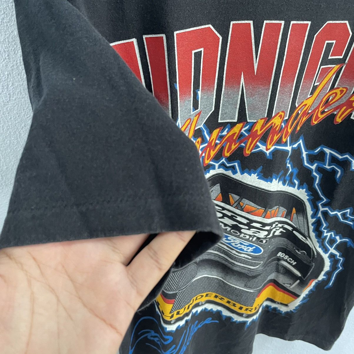 NASCAR × Vintage Vintage 90s Nascar feel the thunder all over print tshirt Size US L / EU 52-54 / 3 - 5 Thumbnail