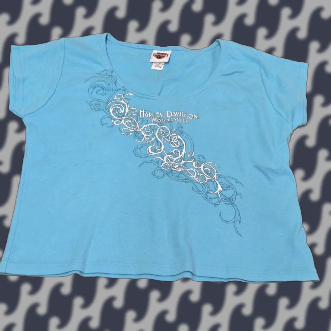 Harley Davidson VINTAGE Harley-Davidson Shirt Womens XL Blue Motorcycle Moto USA Des Moines Iowa Zooks Size XL / US 12-14 / IT 48-50 - 1 Thumbnail