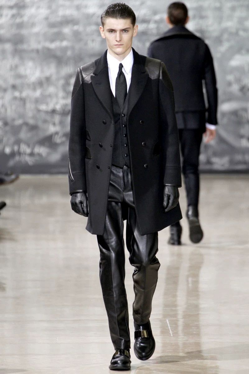 Saint Laurent Paris Saint Laurent SLP Wool Leather Trim Double-Breasted Coat 46 Size US S / EU 44-46 / 1 - 2 Thumbnail