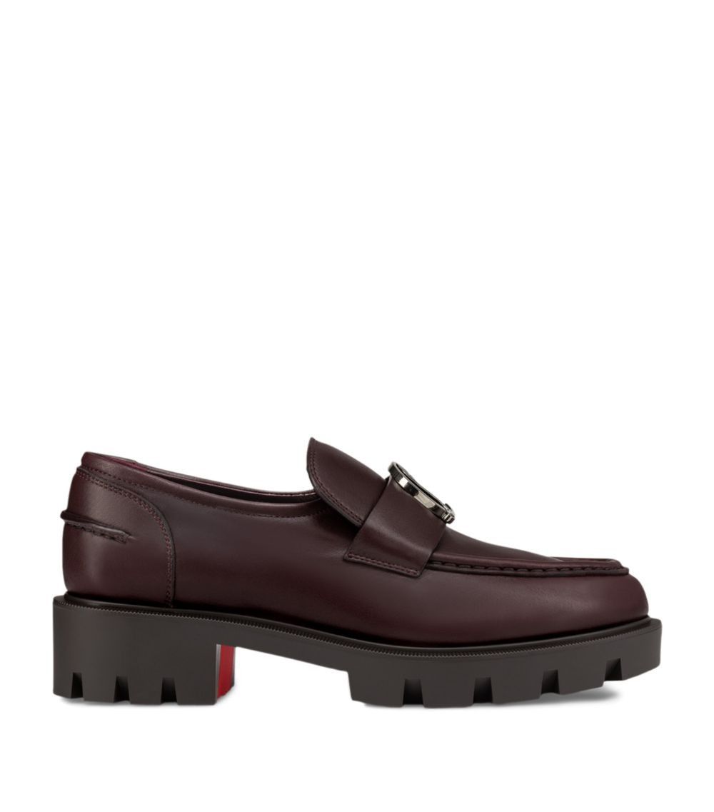 Christian Louboutin o1s1wg110225 Lug Leather Loafers in Black Size US 7 / EU 40 - 3 Thumbnail
