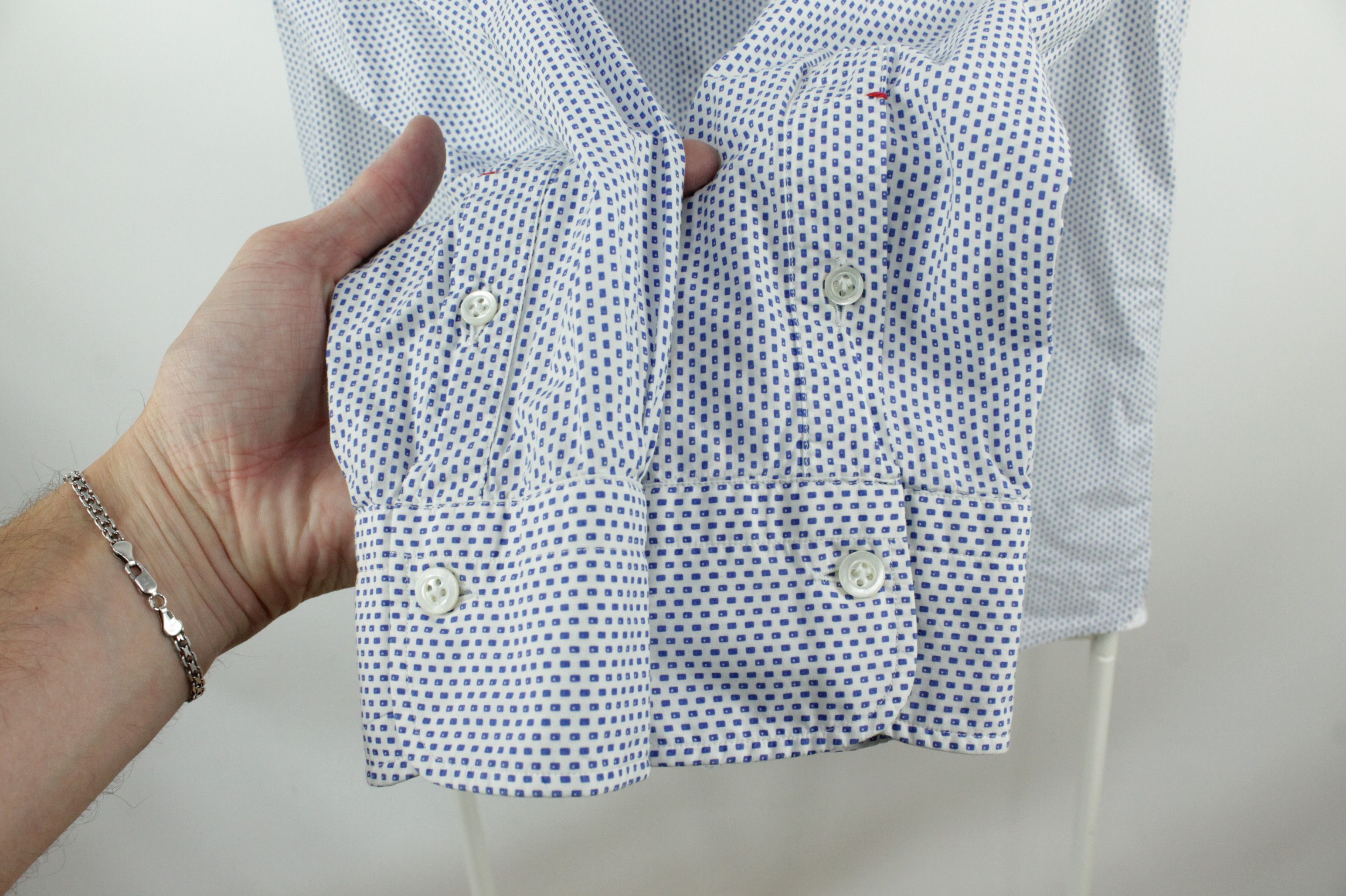 Mazzarelli Mazzarelli Green Stone Micro Pattern Slim Fit Dress Shirt Size US M / EU 48-50 / 2 - 5 Thumbnail