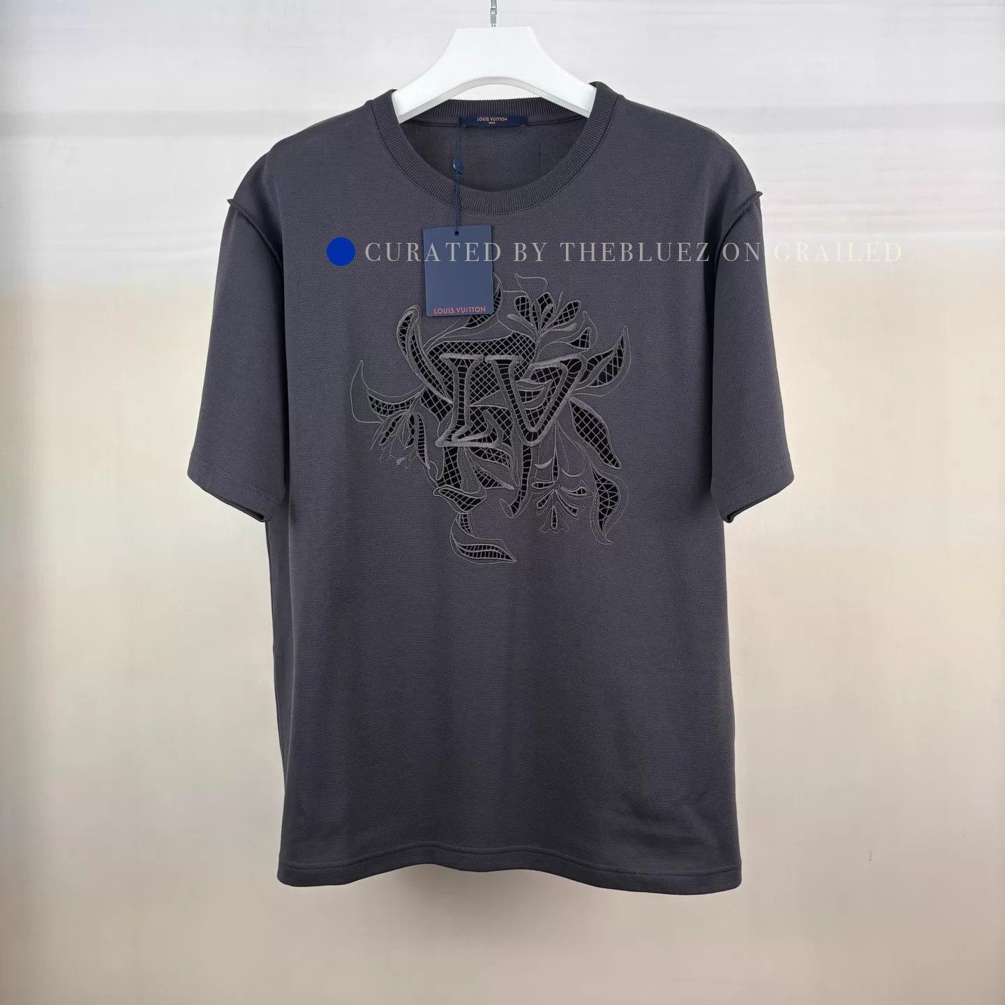 Louis Vuitton Black Cutout Embroidered Tee in XXL Size US XXL / EU 58 / 5 - 1 Thumbnail