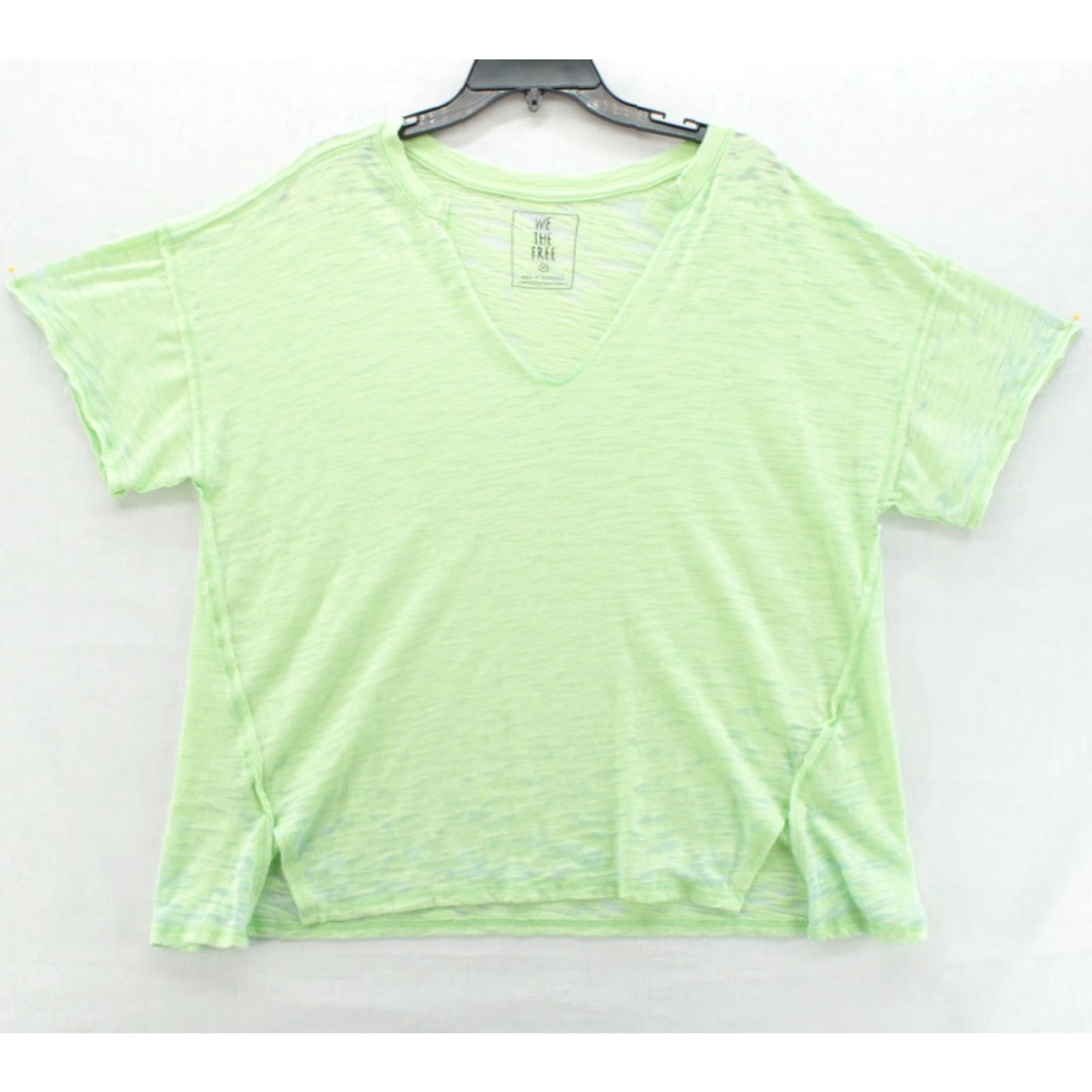 Vintage We The Free Lime Green V Neck Short Sleeve Burnout T Shirt Women M Size M / US 6-8 / IT 42-44 - 2 Thumbnail