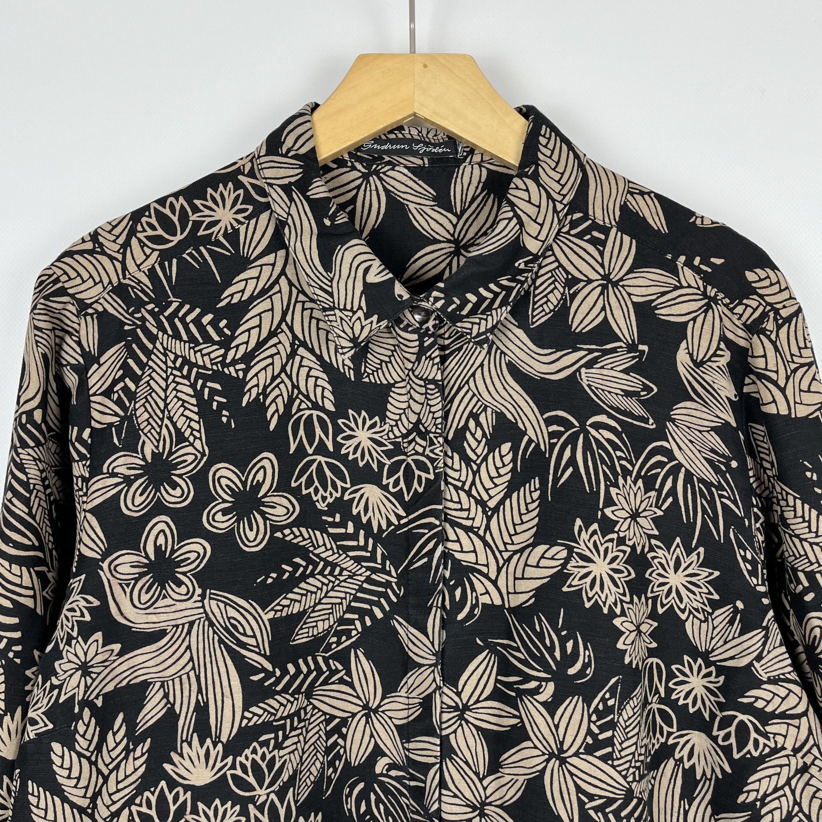 Gudrun Sjoden Ladies Gudrun Sjoden Floral Lilen Midi Tunic Dress Size L / US 10 / IT 46 - 6 Thumbnail
