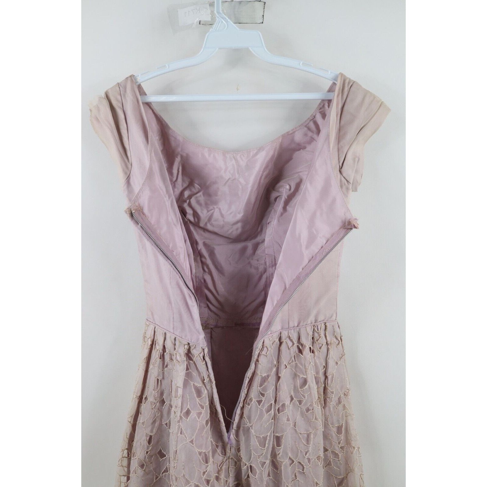 Vintage Vintage 60s Rockabilly Distressed Flower Floral Lace Dress Size M / US 6-8 / IT 42-44 - 8 Thumbnail
