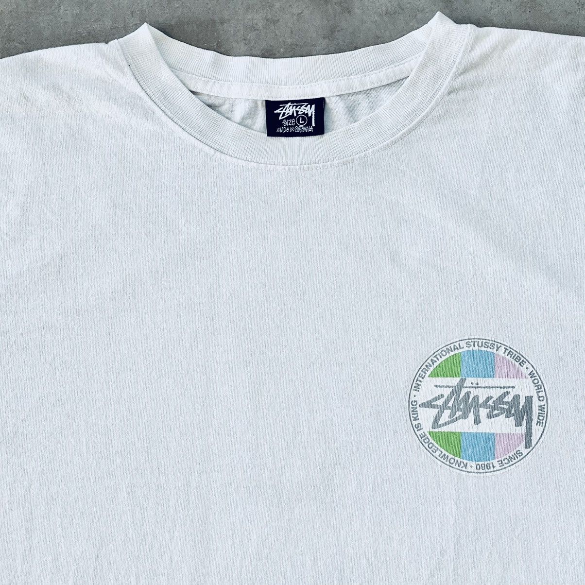 Stussy 🎱 CLASSIC DOT PIGMENT DYED T-SHIRT - Y2K GRAPHIC + STICKER Size US L / EU 52-54 / 3 - 3 Thumbnail