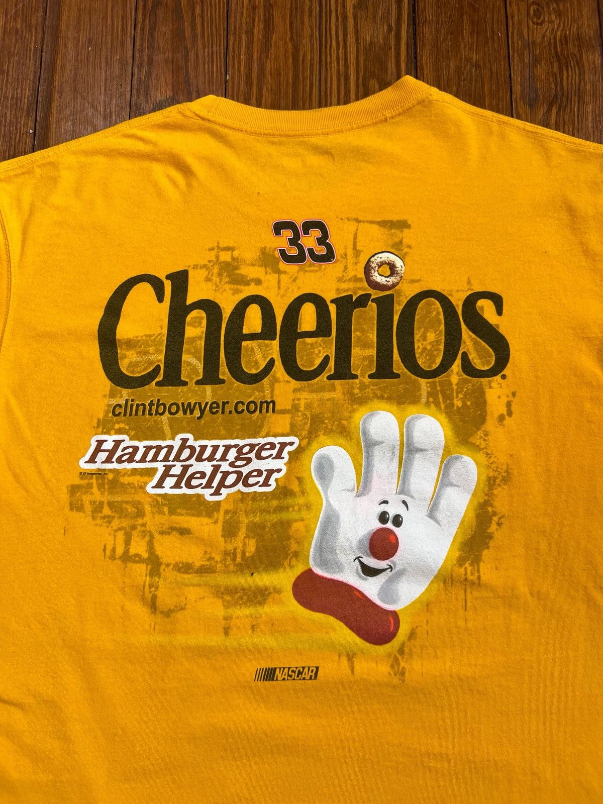 VTG NASCAR Cheerios Hamburger Helper Snack Promo Racing Tee