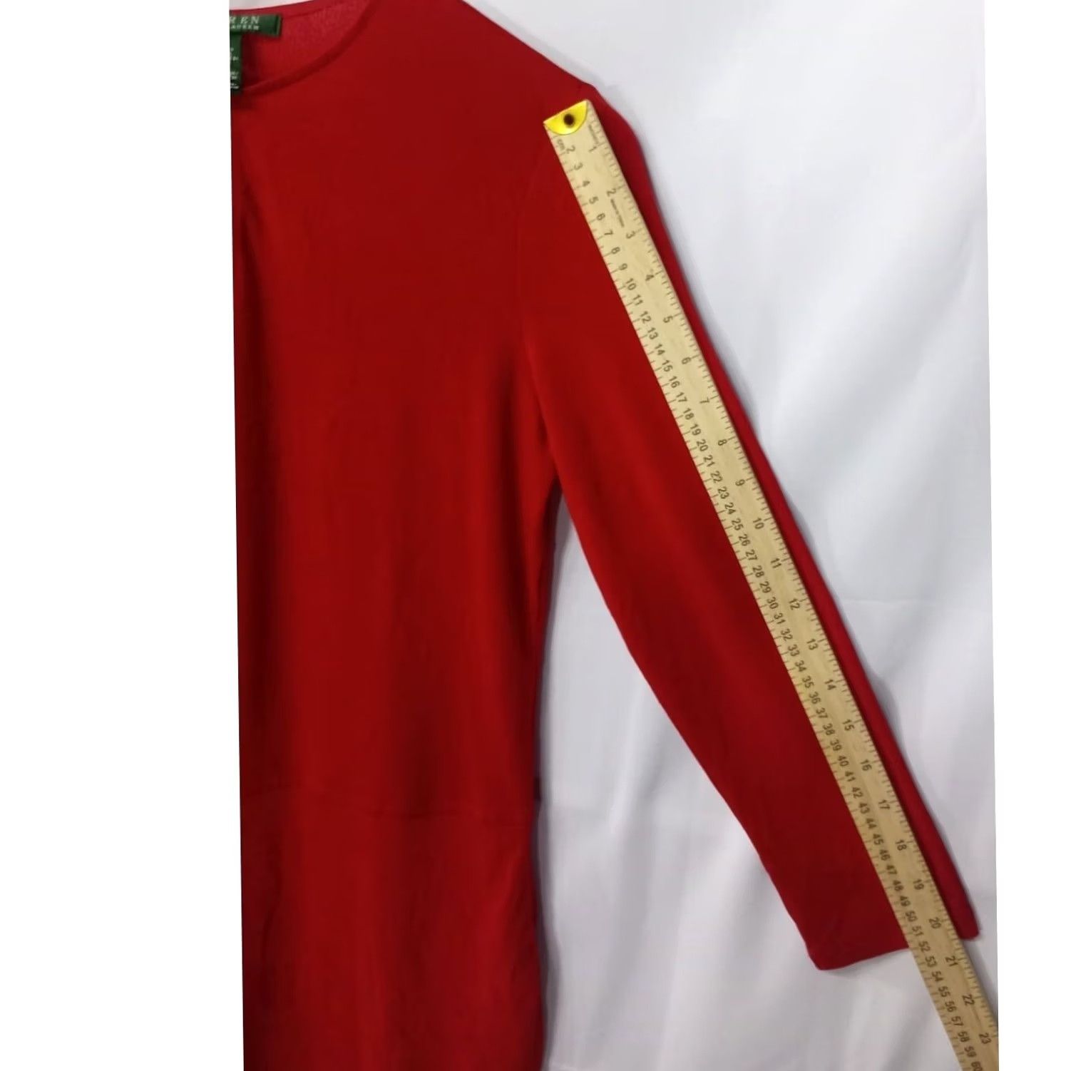 Ralph Lauren Lauren Ralph Lauren Red Knit Top Solid Crew Neck Long Sleeve Blouse Women Size S Size S / US 4 / IT 40 - 7 Thumbnail