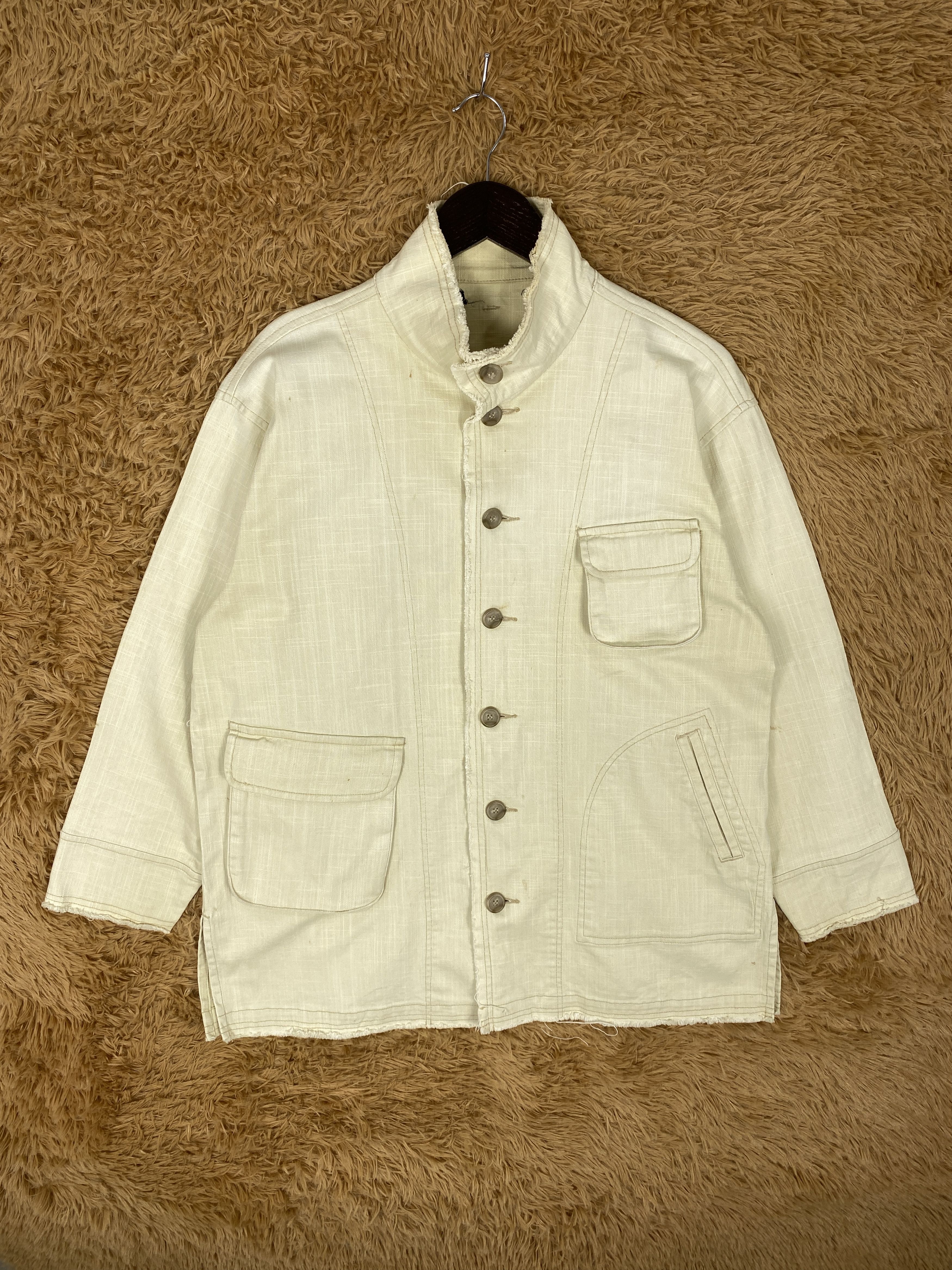 image of Vintage Romi Et Kei Button Jacket in Cream, Men's (Size Medium)