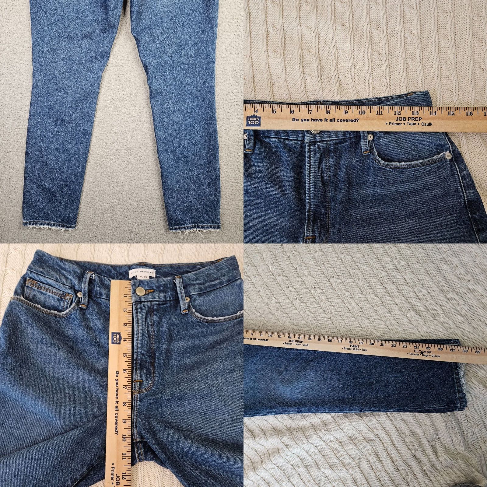 Good American Good American Jeans Women’s Classic Blue Cotton Denim 0/25 Pockets Casual Vintage No Size 25" / US 0 / IT 36 - 8 Thumbnail